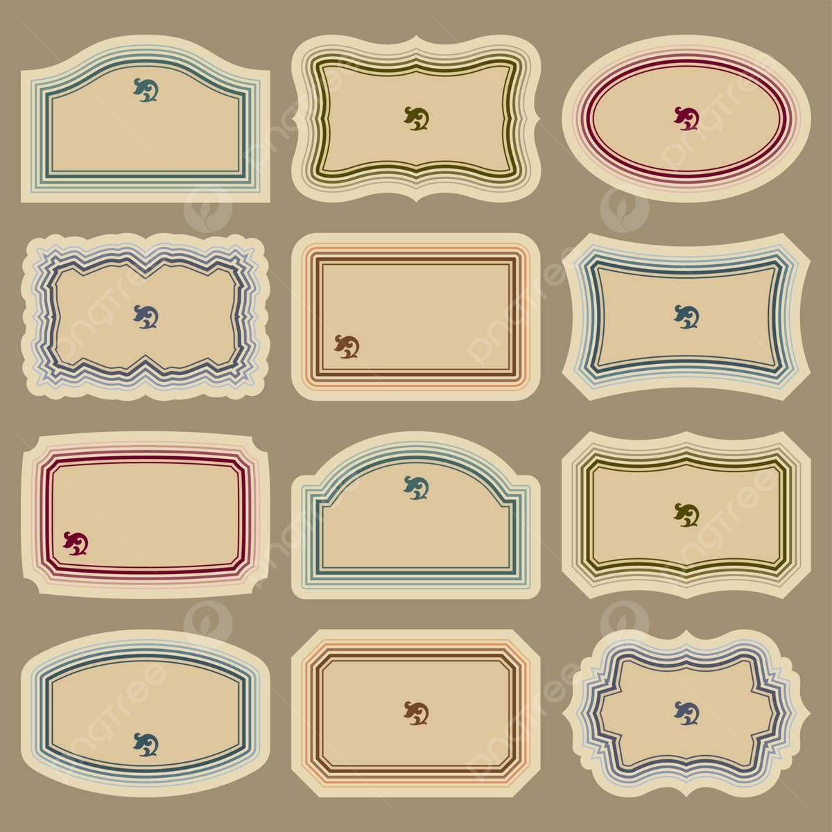 Blank Vintage Labels Set Vector Cartouche Border Copy Space Vector Cartouche Border Copy Space PNG And Vector With Transparent Background For Free Download