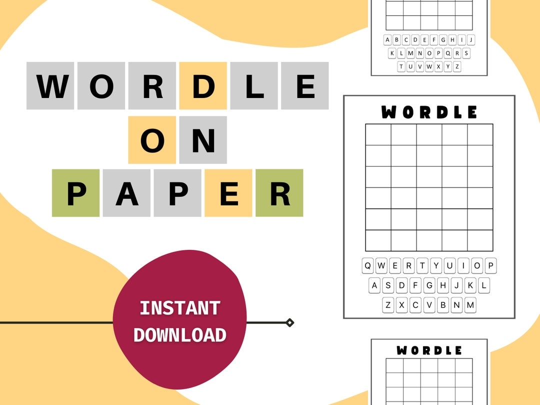 Blank Wordle Printable Instant Download Paper Wordle Game Custom Gift Paper Activity For Teachers And Parents Classroom Warm up Etsy