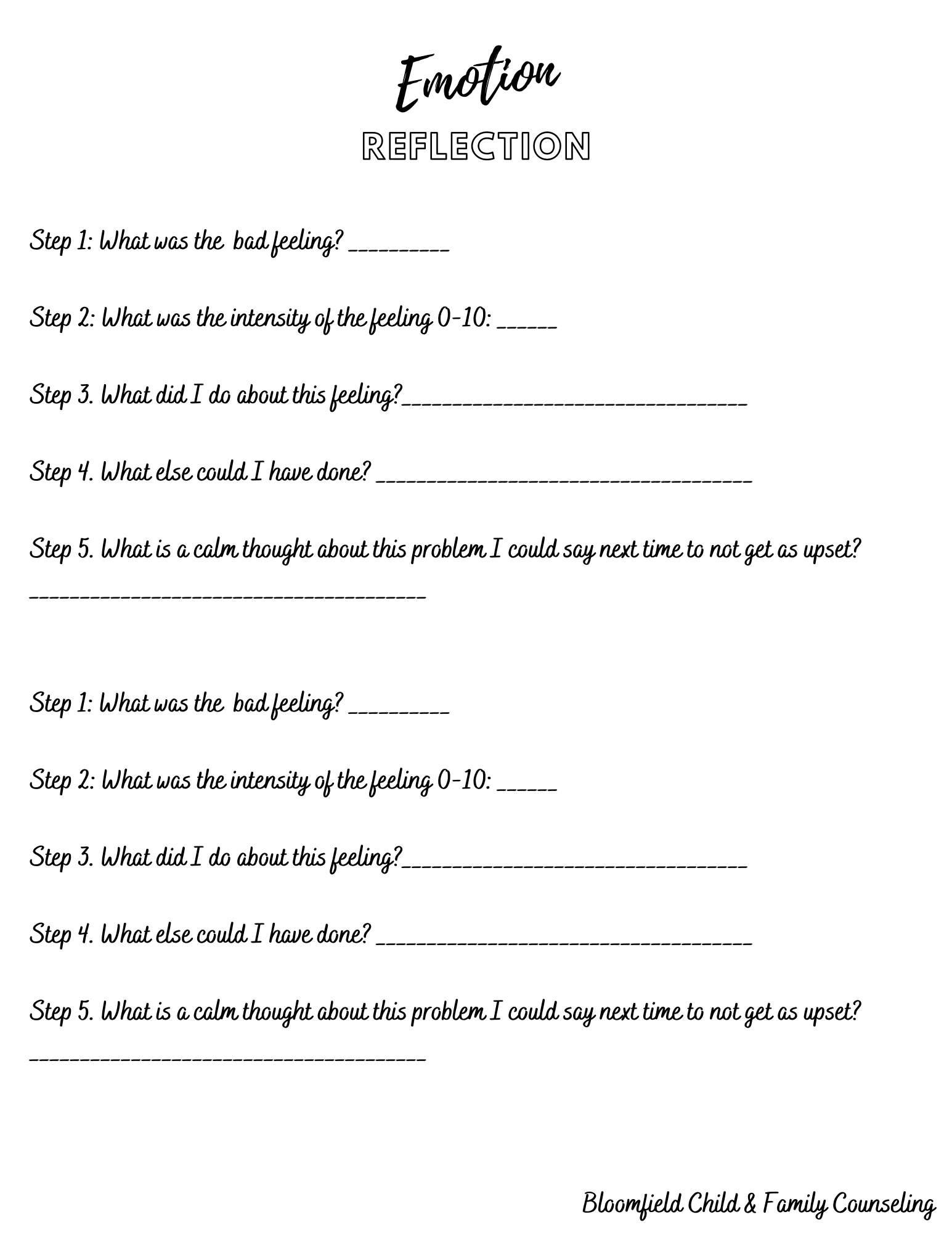 Free Printable Coping Skills Worksheets