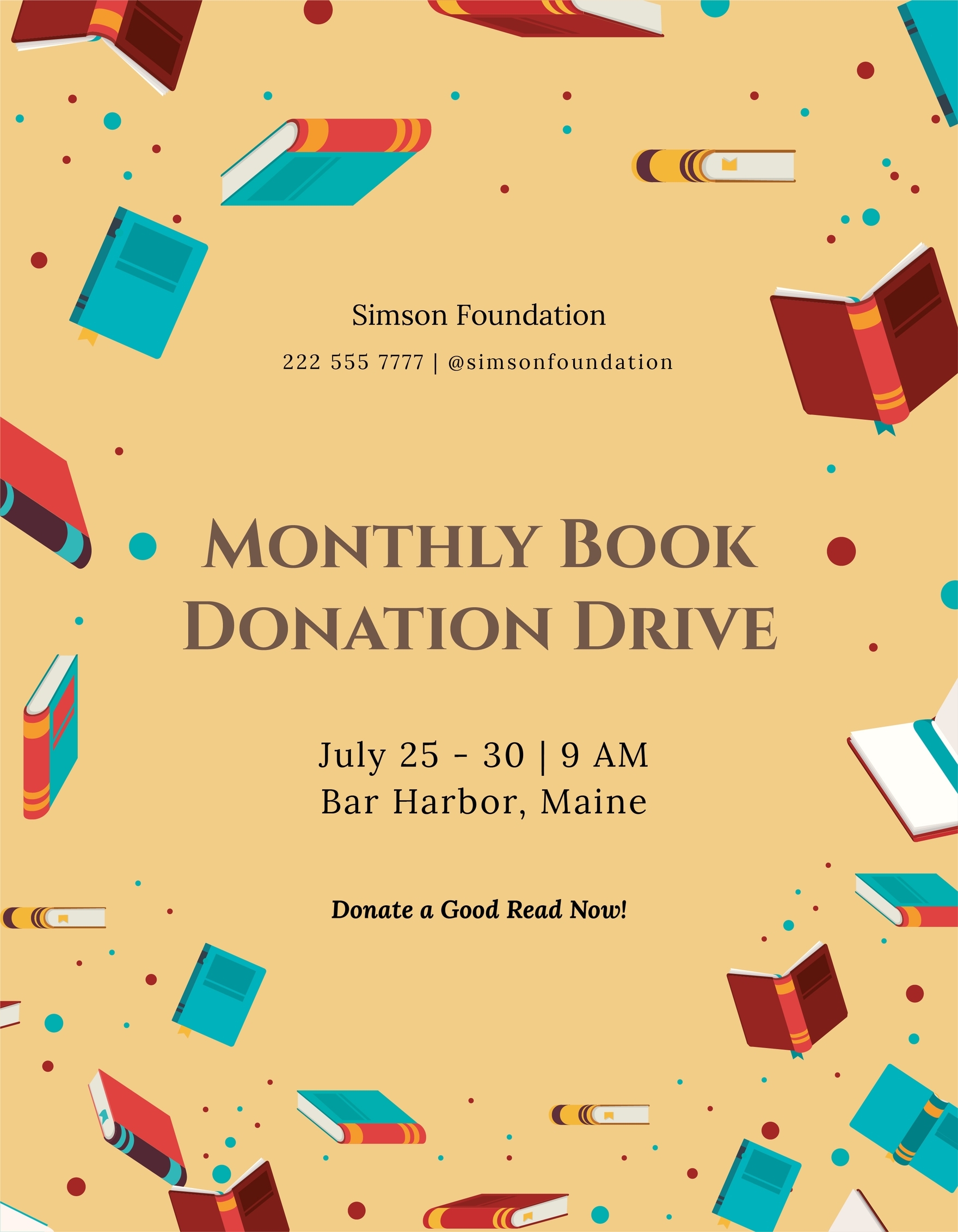 Book Donation Flyer Template In PSD Illustrator PDF Word 