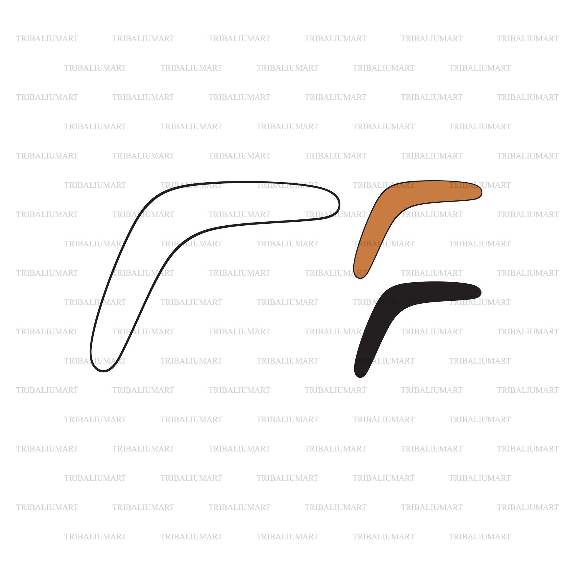 Boomerang Cut Files For Cricut Clip Art Silhouettes eps Svg Pdf Png Dxf Jpeg 