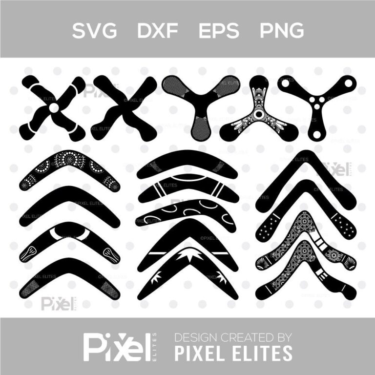 Boomerang SVG Cut File Bundle For Silhouette Returning Boomerang Icon Sport Game Printable Design U0026 Sublimation PNG