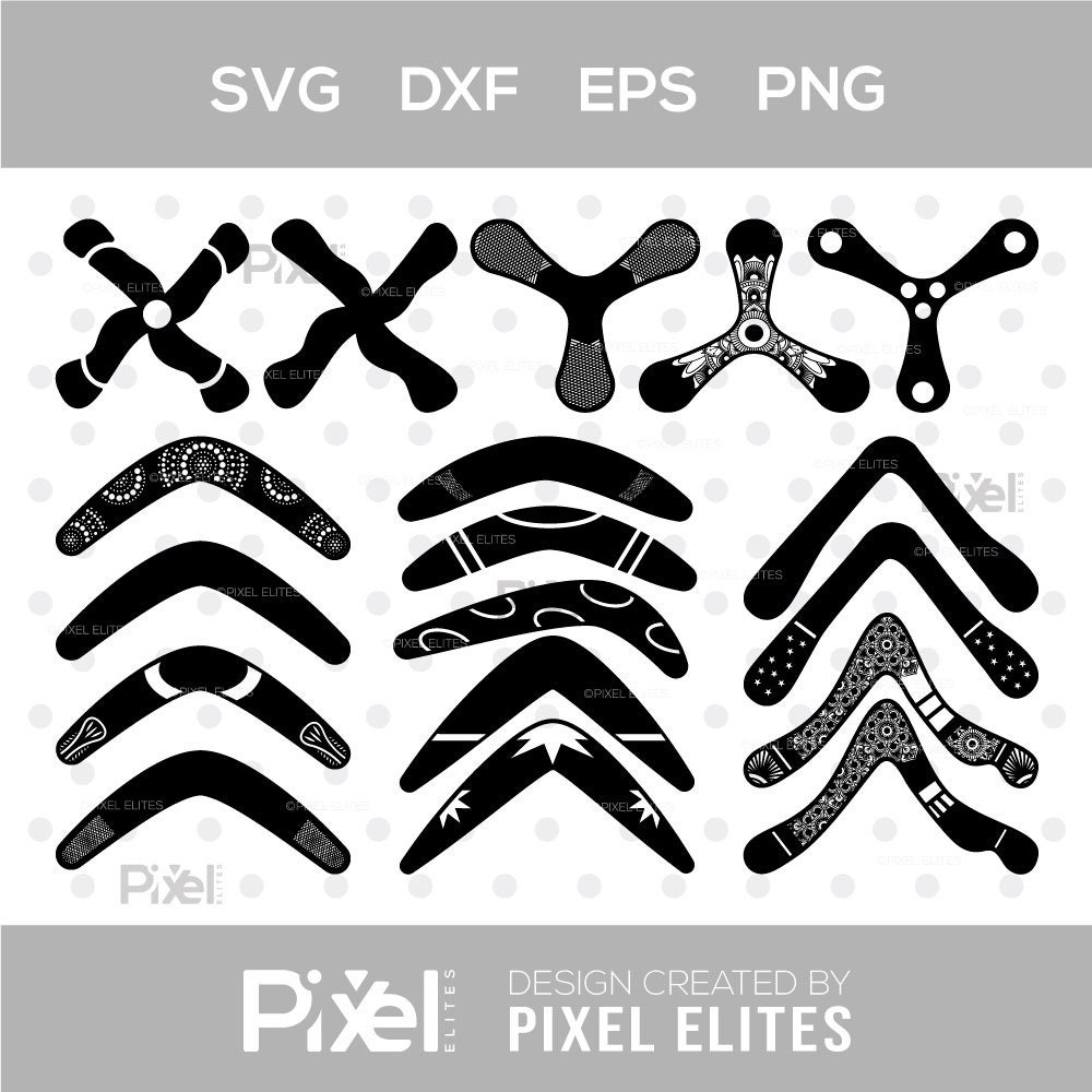 Boomerang SVG Cut File Bundle For Silhouette Returning Boomerang Icon Sport Game Printable Design U0026 Sublimation PNG