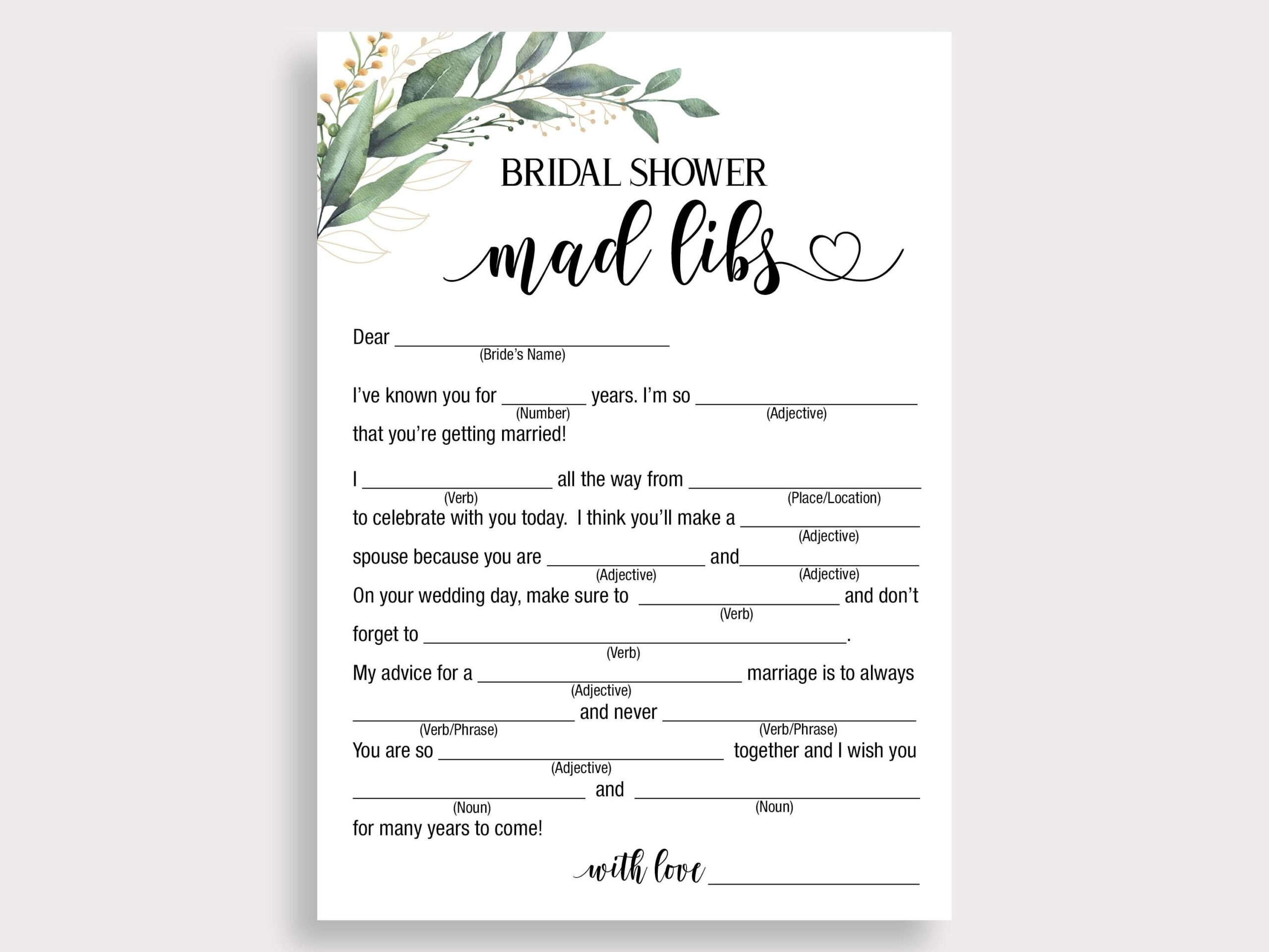 Bridal Shower Mad Libs Bridal Mad Libs Mad Libs Bride Advice Green Leaf Wedding Shower Game Madlibs Bridal Shower Games Printable C18 Etsy UK Bridal Shower Mad Libs Bridal Mad Libs Mad Libs Bride Advice Green Leaf Wedding Shower Game Madlibs Bridal Shower Games Printable C18 Etsy UK
