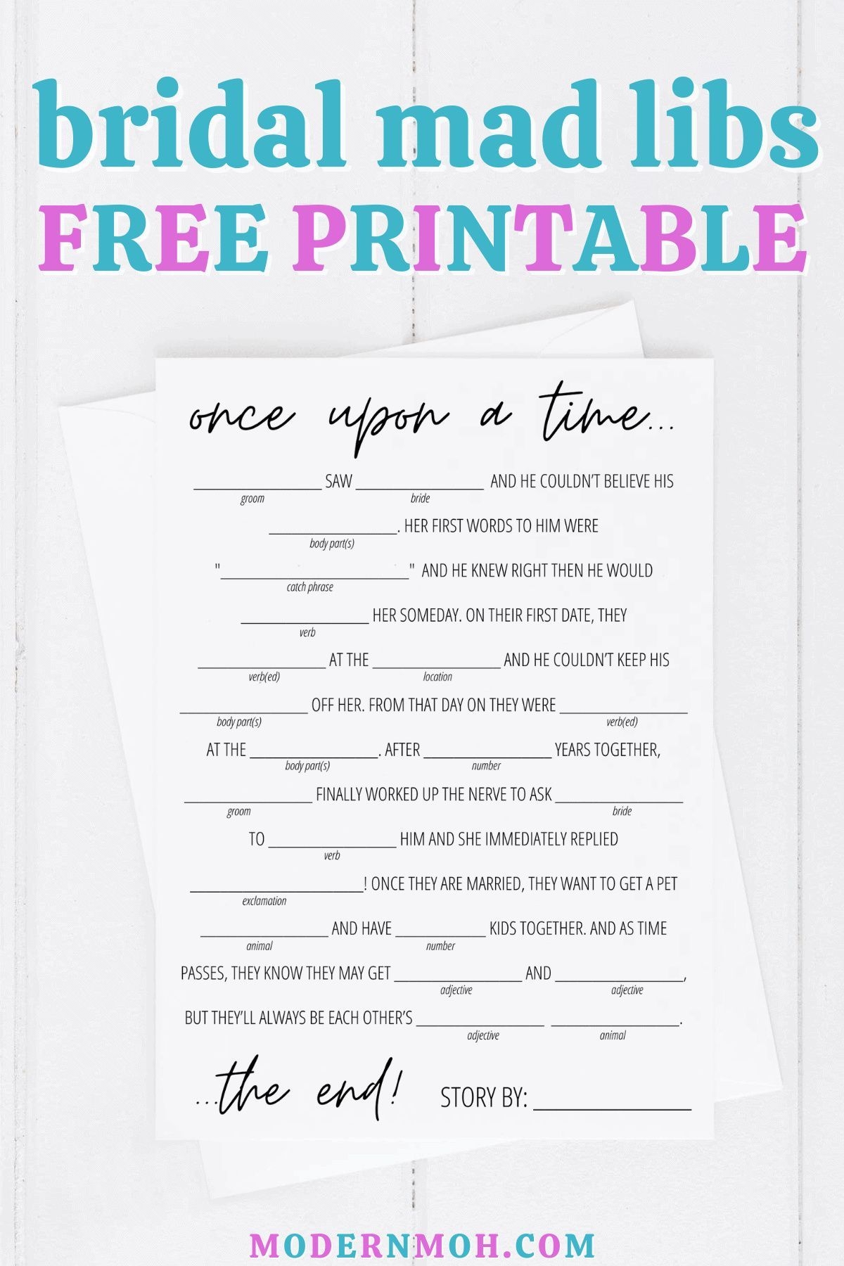 Bridal Shower Mad Libs Free Printable Bridal Shower Mad Libs Free Printable
