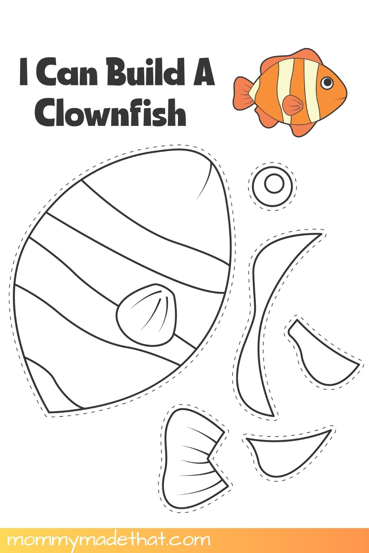 Build A Clown Fish Craft Free Printable Template 