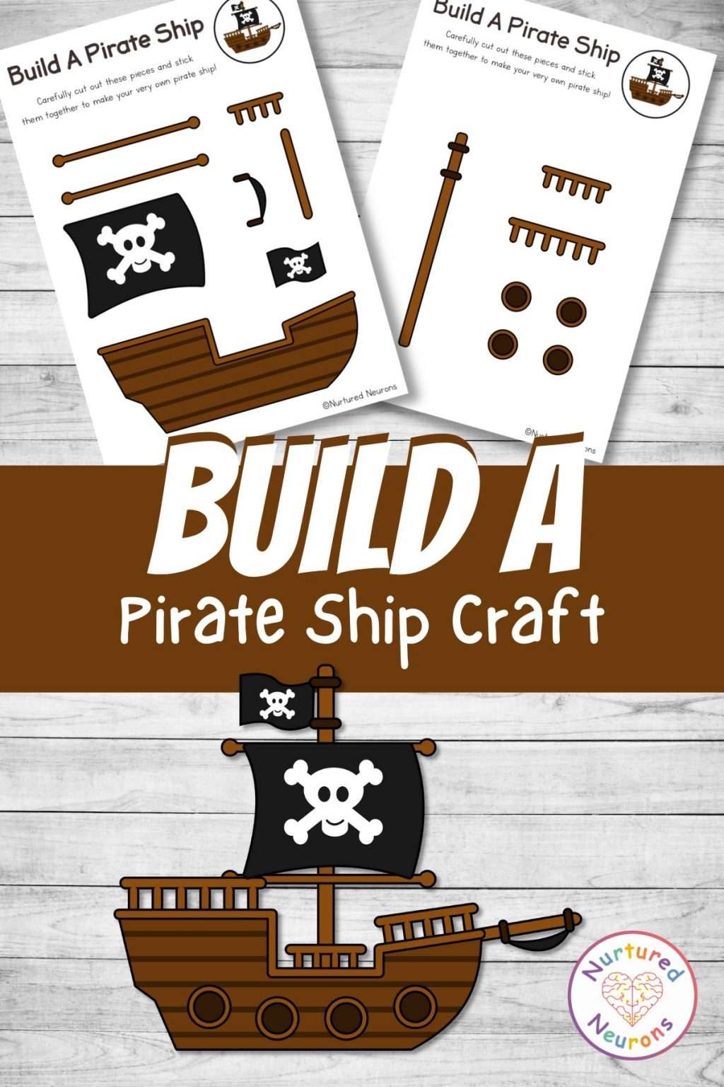 Build A Pirate Ship Craft Printable Paper Templates Nurtured 