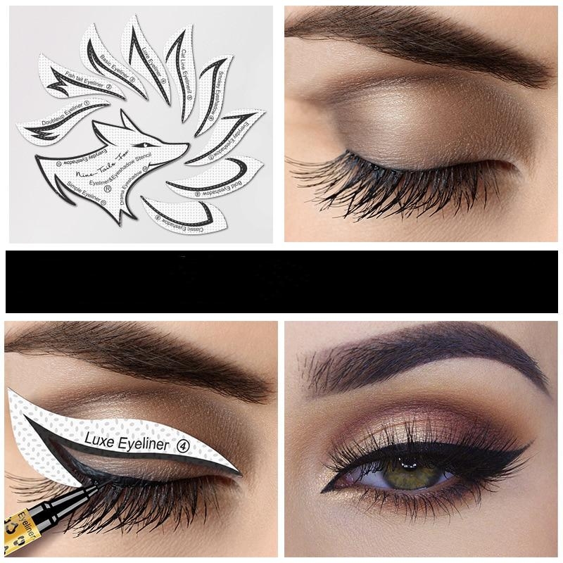 Buy Fox Eye Makeup Stamps 12pcs bag Winged Eyeliner Stencil Template Shaping Tools Eyebrows Printable Eye Shadow Templates Tool Stickers At Affordable Prices Free Shipping Real Reviews With Photos Joom