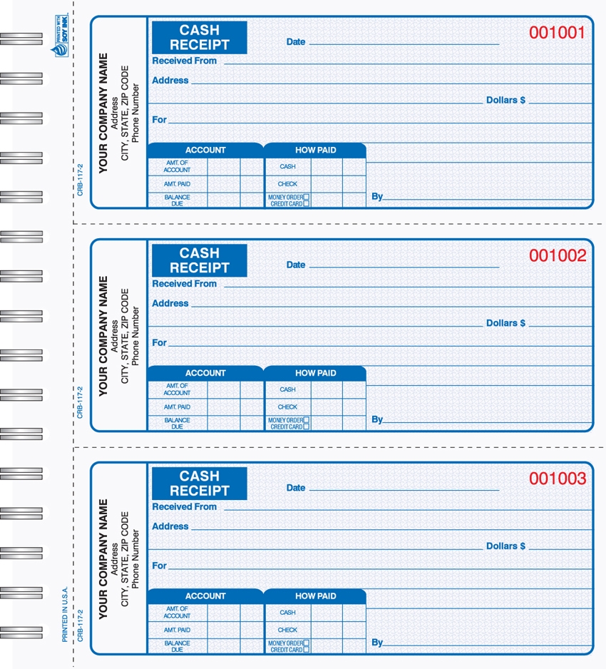 Cash Receipt Books Carbonless Online Printing Custom Forms