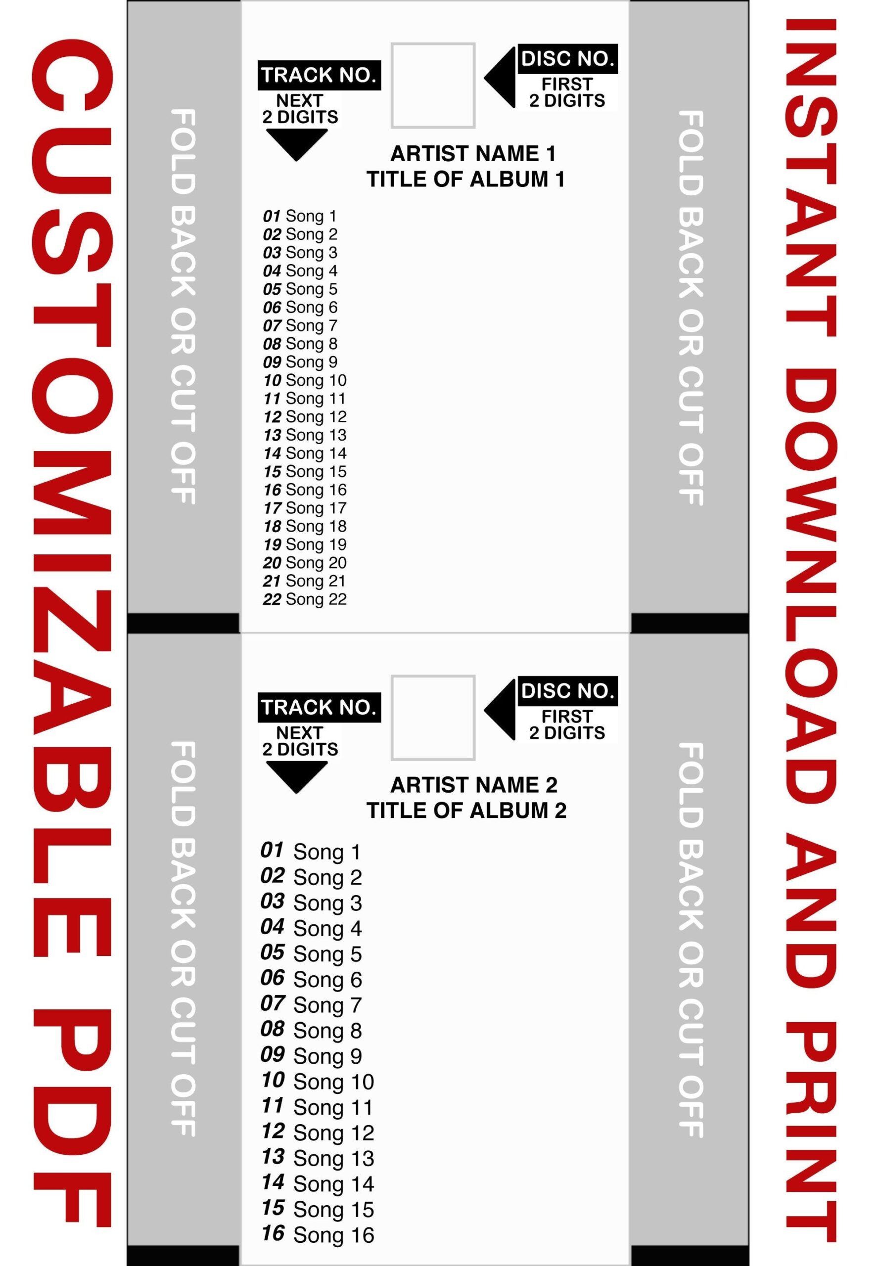 CD Jukebox Title Strip Customizable PDF Download U0026 Print From Home Rowe AMI Compact Disc Etsy