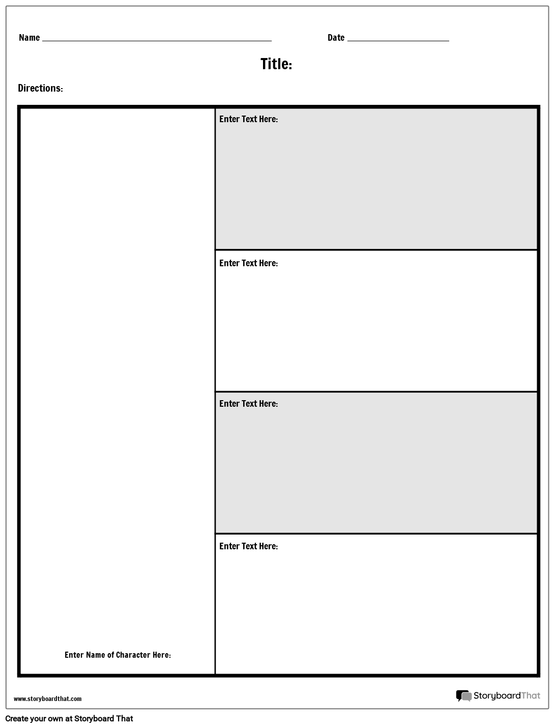 Character Map Worksheet Template At StoryboardThat
