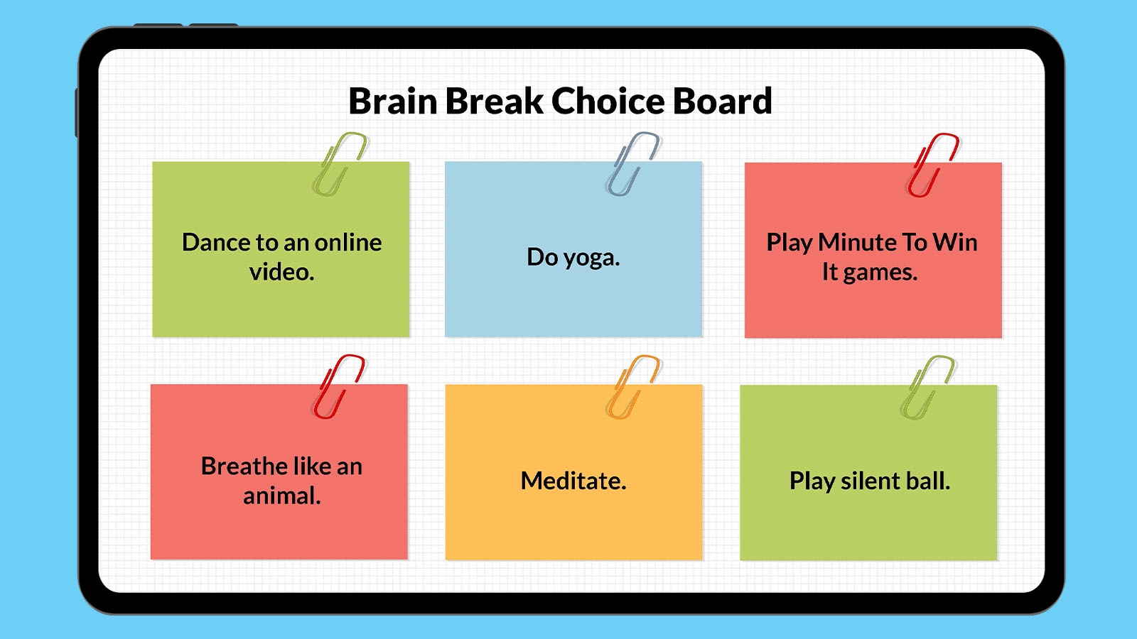 Free Printable Choice Board Template