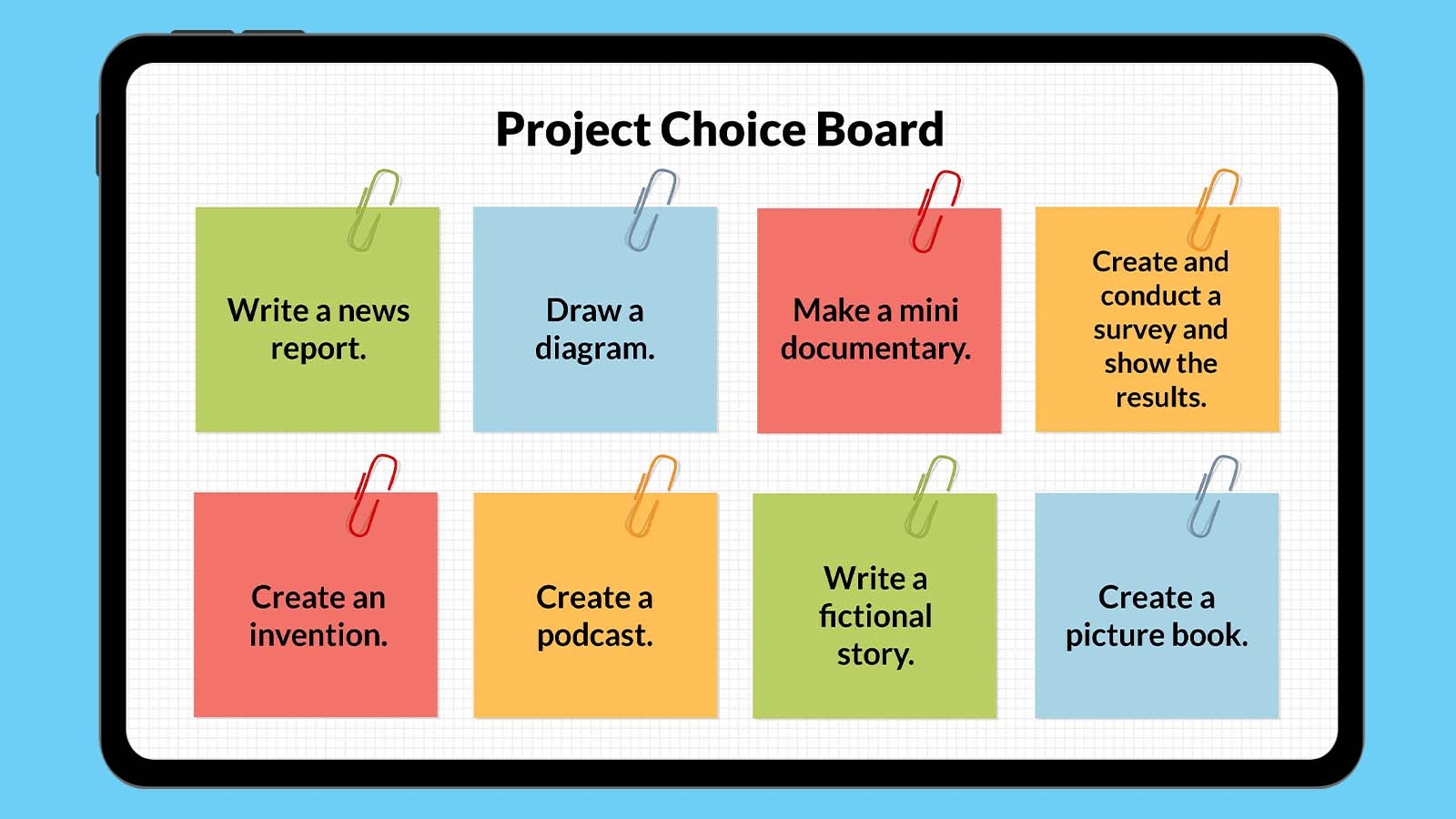 Choice Board Templates Free Printable Bundle 