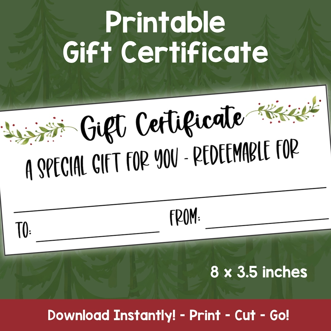 Downloadable Free Printable Gift Certificate Template Downloadable Free Printable Gift Certificate Template