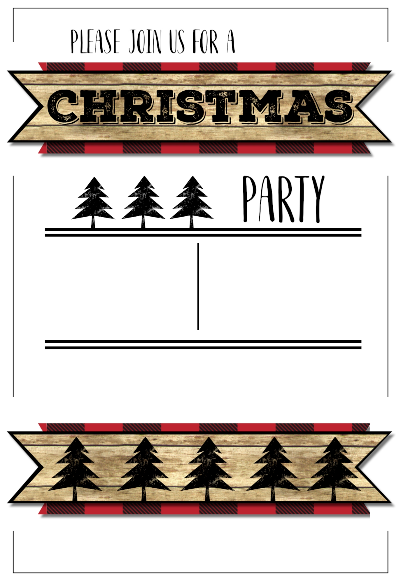 Christmas Party Invitation Templates Free Printable Paper Trail 