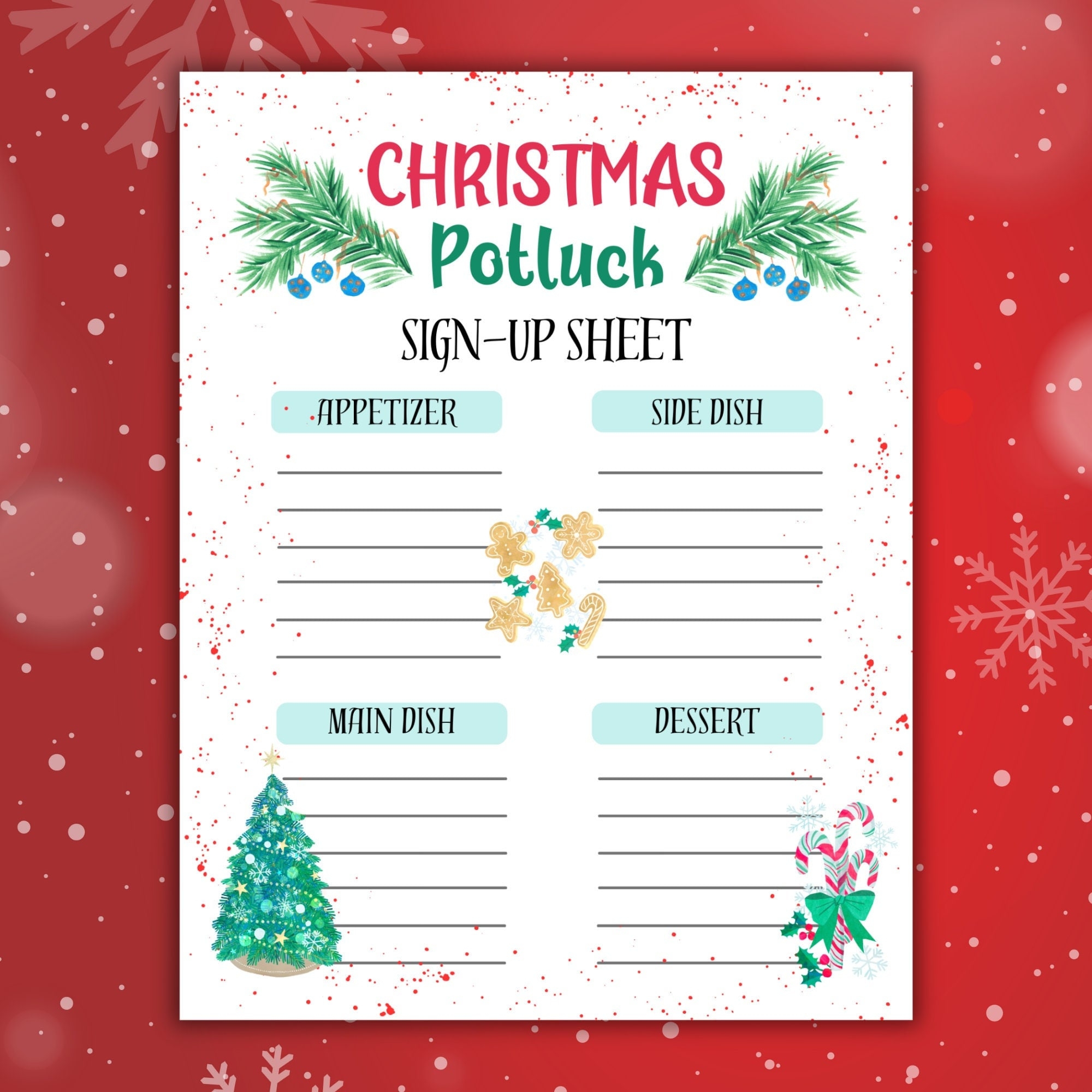 Christmas Potluck Sign Up Sheet Potluck Sign Up Sheet Potluck 