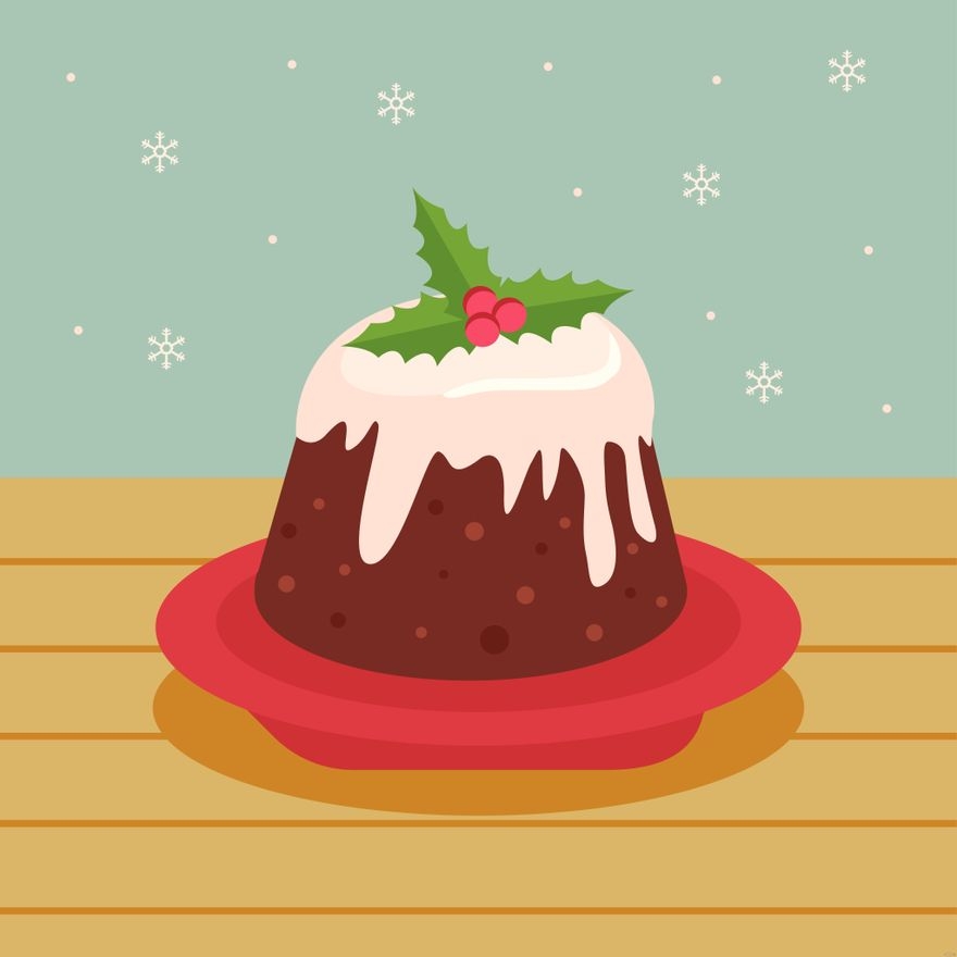 Christmas Pudding Illustration In Illustrator SVG JPG EPS PNG Download Template