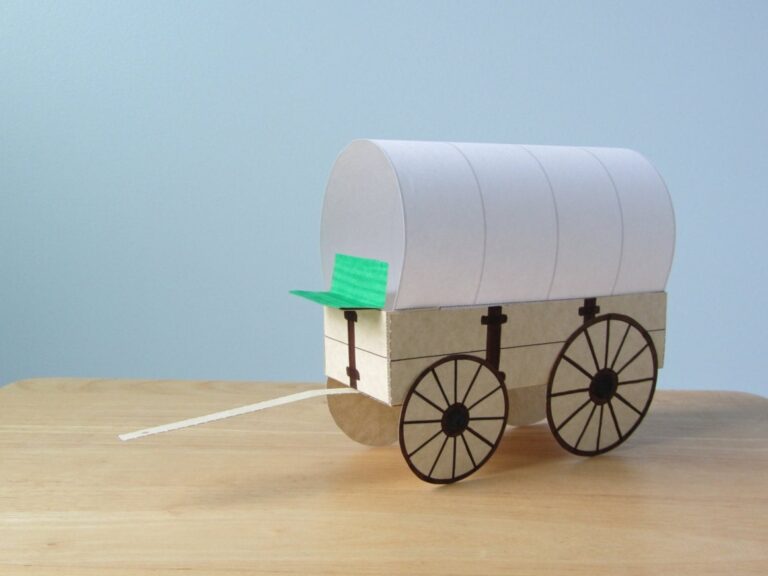 Covered Wagon Printable Papercraft Etsy
