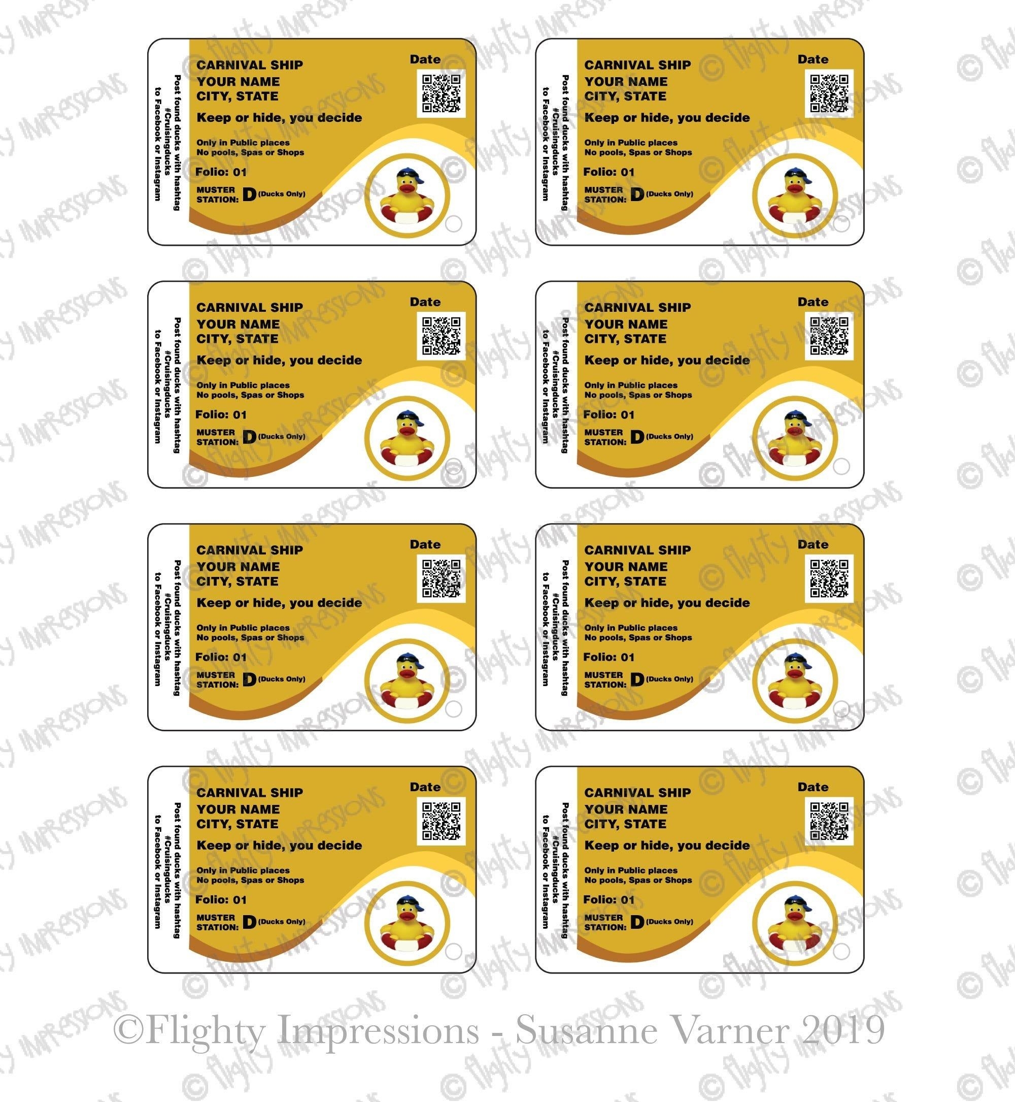 Cruise Duck Tags Printable Printable Party Favors