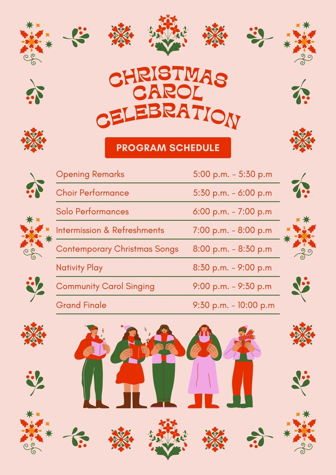 Free Printable Christmas Program Template
