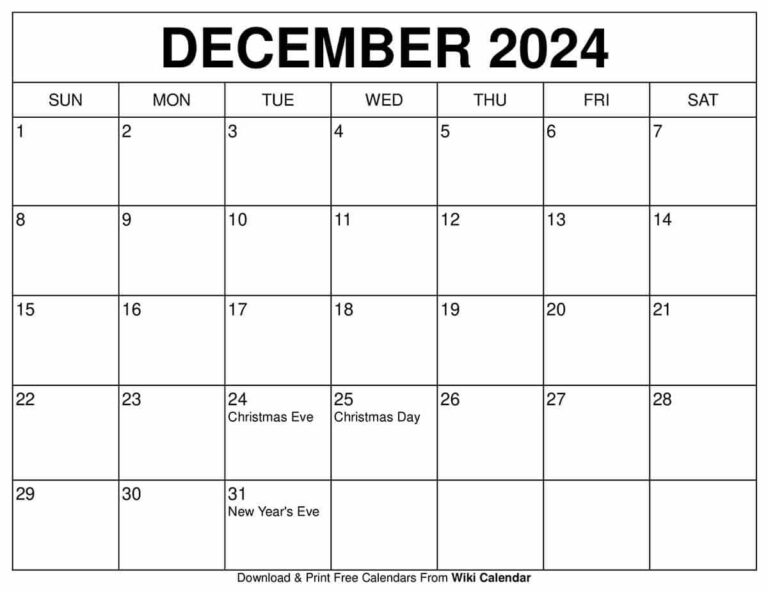 December 2025 Calendar Printable Templates U0026 More