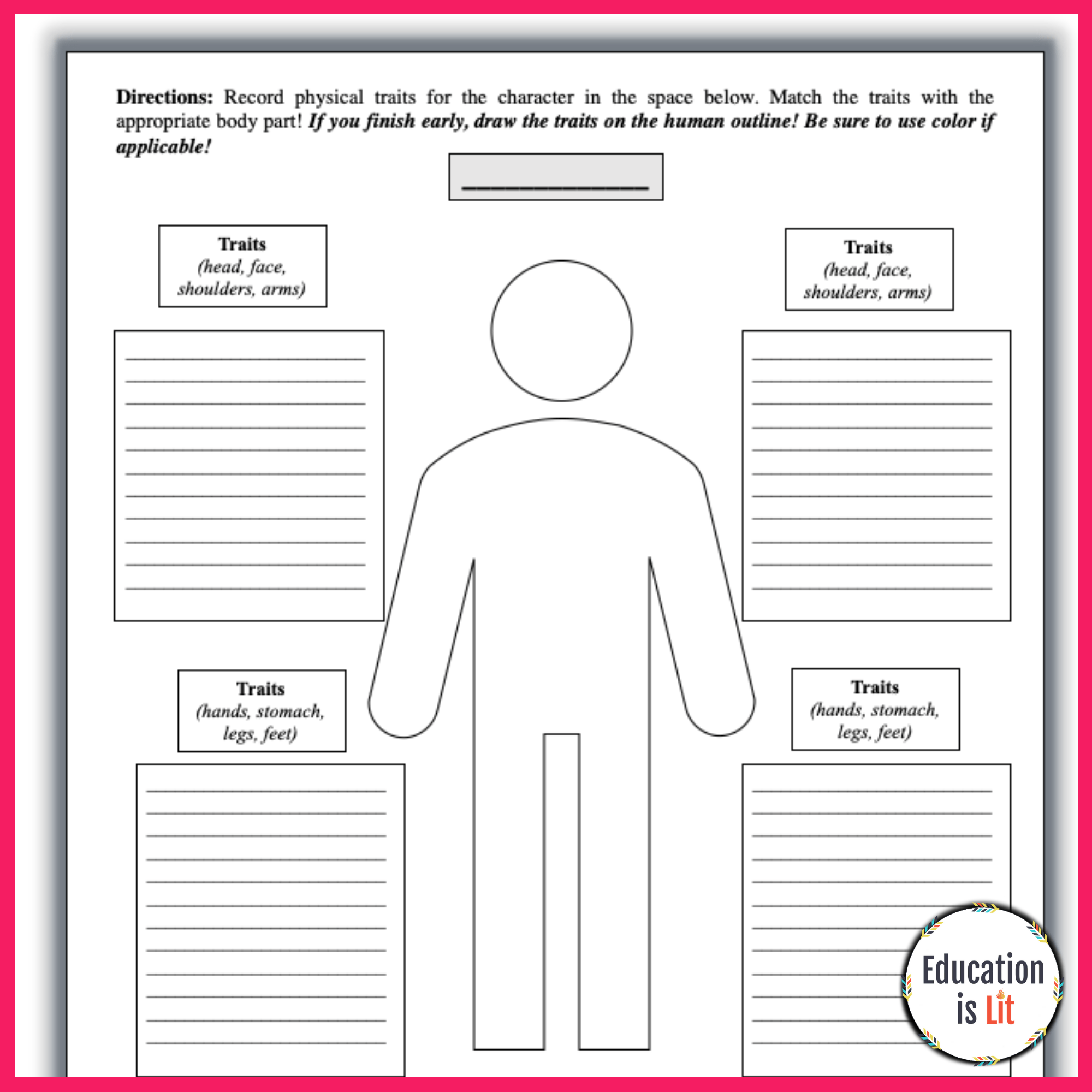 Direct And Indirect Characterization Worksheets U0026 Graphic 