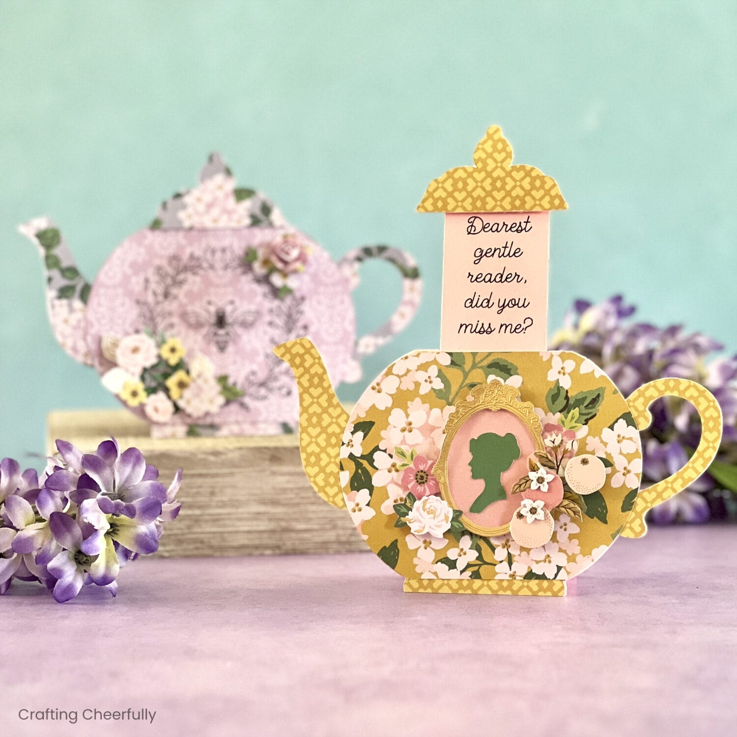 DIY Bridgerton Inspired Teapot Cards Crafting Cheerfully