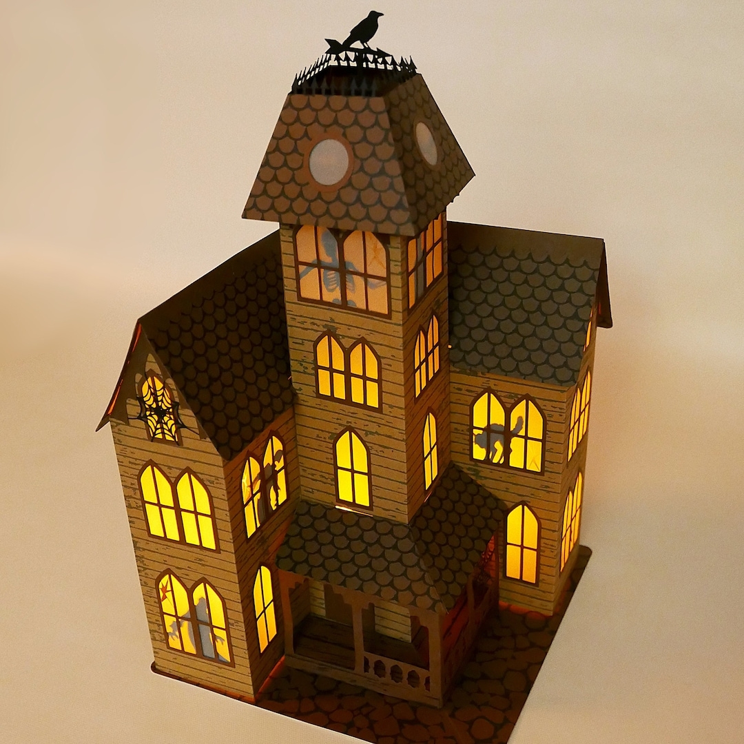 DIY Collapsible Haunted Mansion Template SVG And PDF Files For Instant Download Etsy