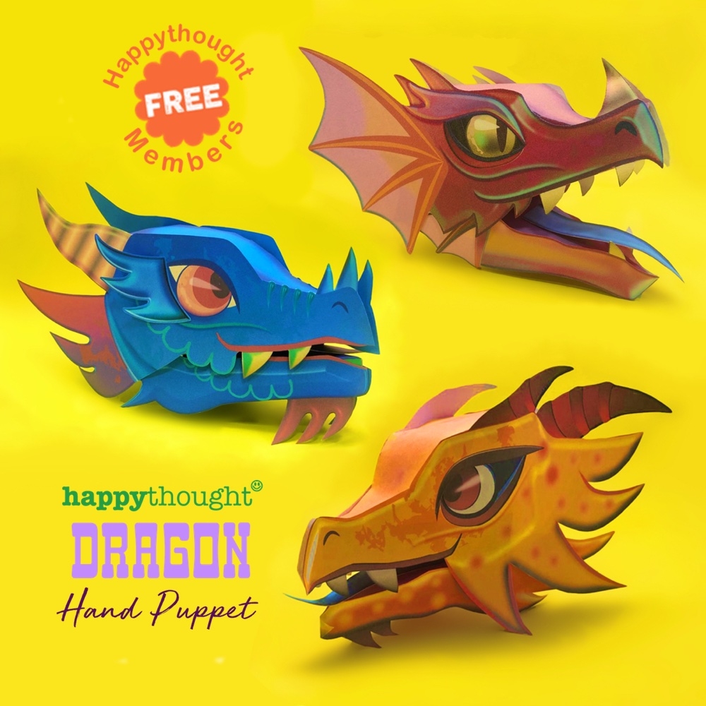 Free Printable Chinese Dragon Puppet Template