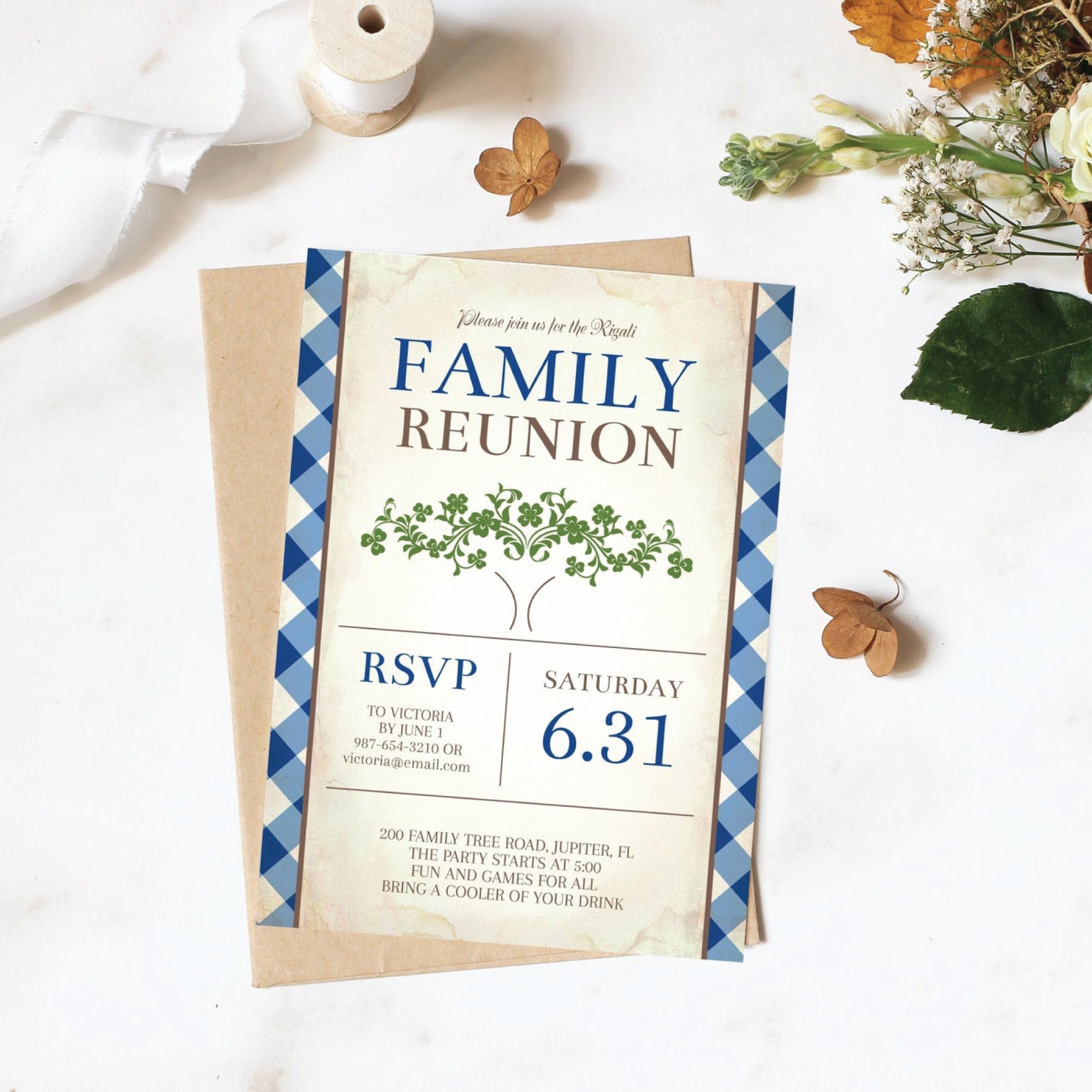 DIY Free Printable Family Reunion Invites Dotellabelle
