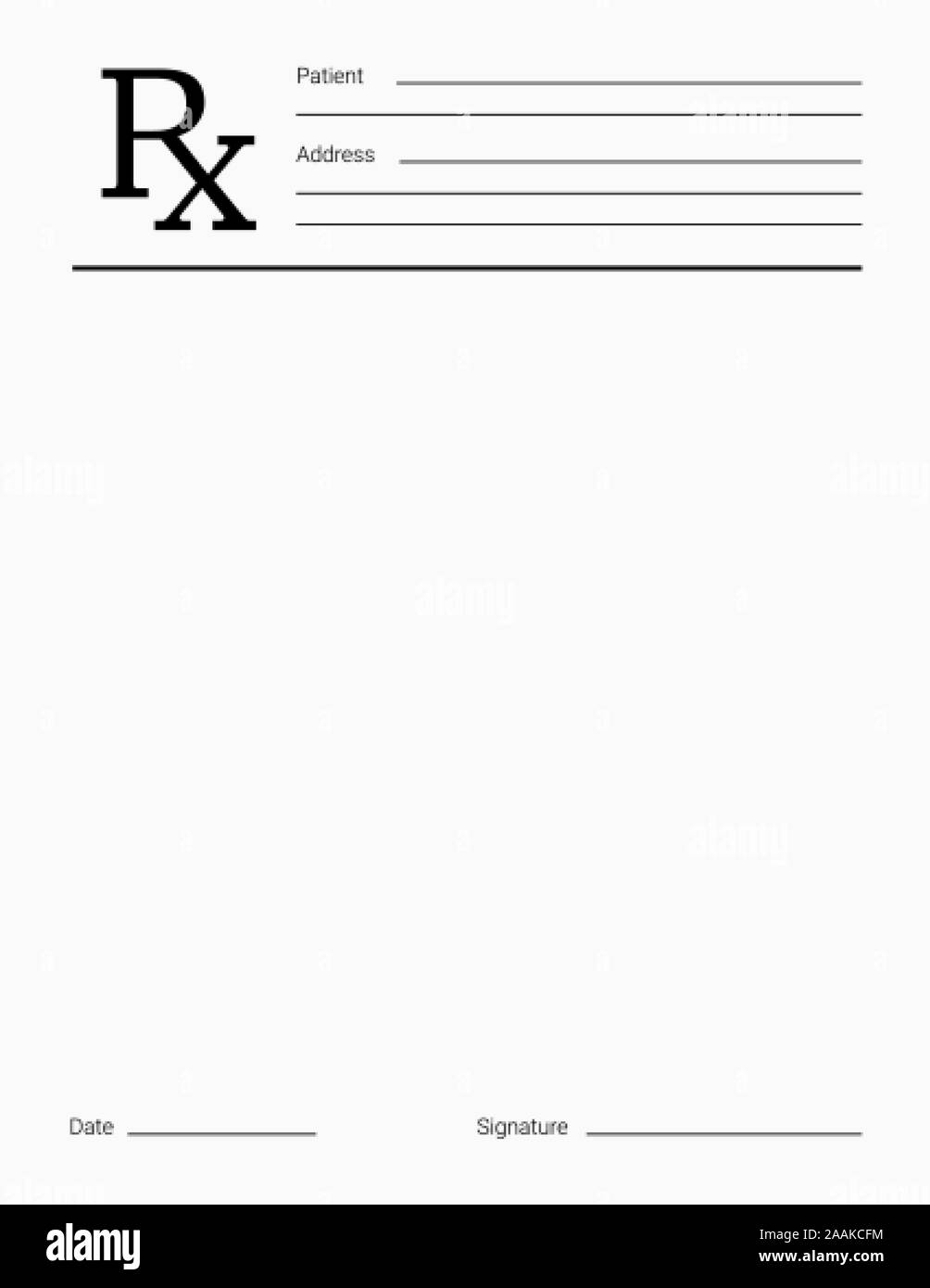 Doctor s Rx Pad Template Blank Medical Prescription Form Stock Vector Image U0026 Art Alamy