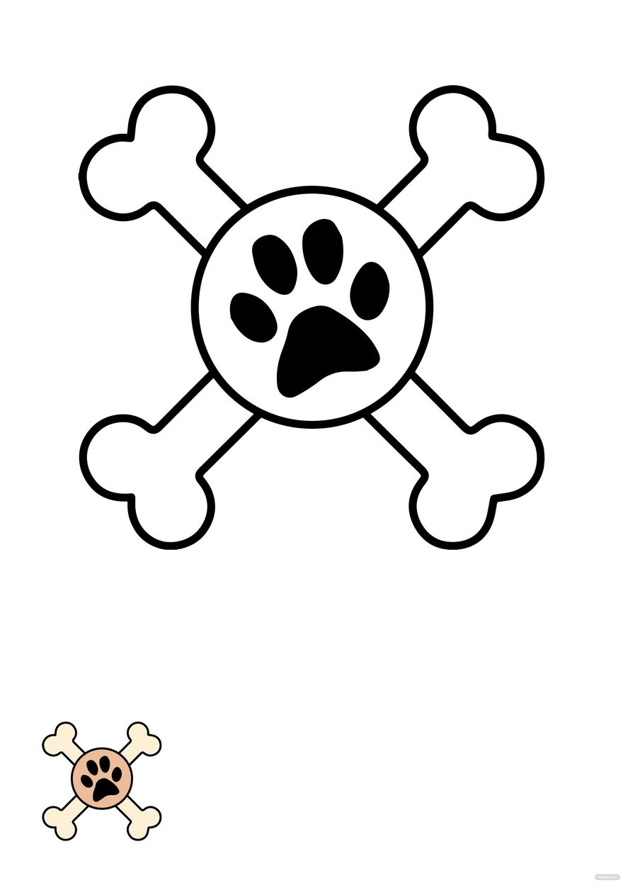Dog Bone And Paw Coloring Page Template In EPS PDF JPG Download Template