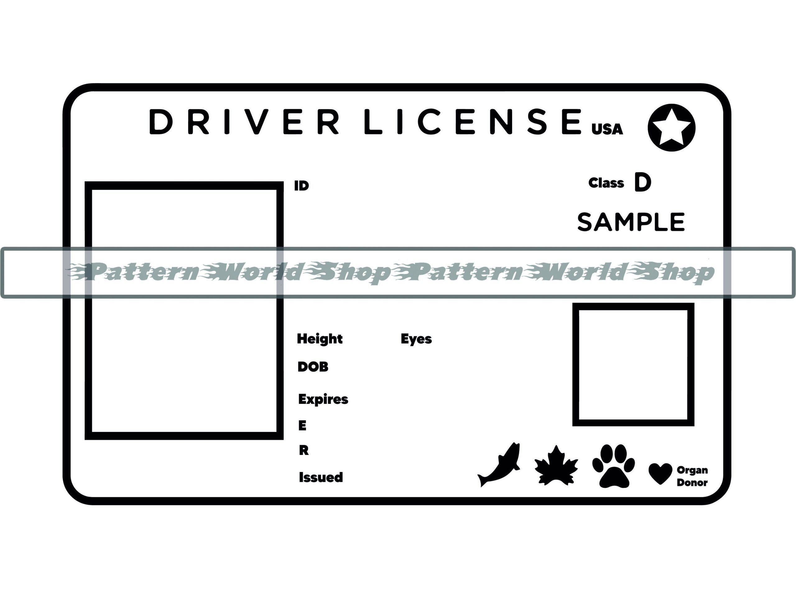 Drivers License Template SVG Drivers License SVG ID Svg Identification Svg Clipart Files For Cricut Cut Files For Silhouette Dxf Png Etsy