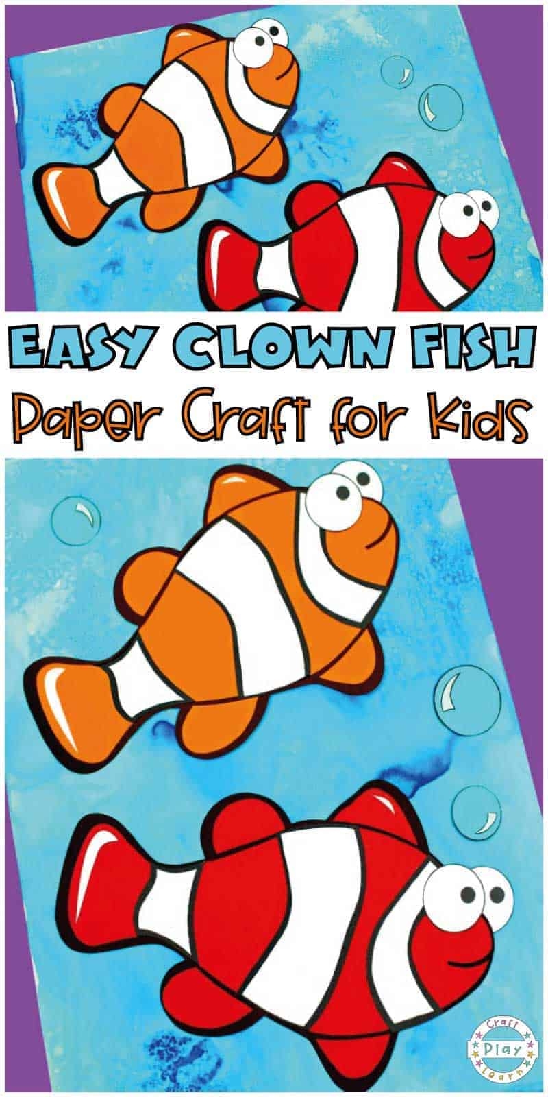 Easy Clownfish Craft For Kids Crafts Craft Play Learn