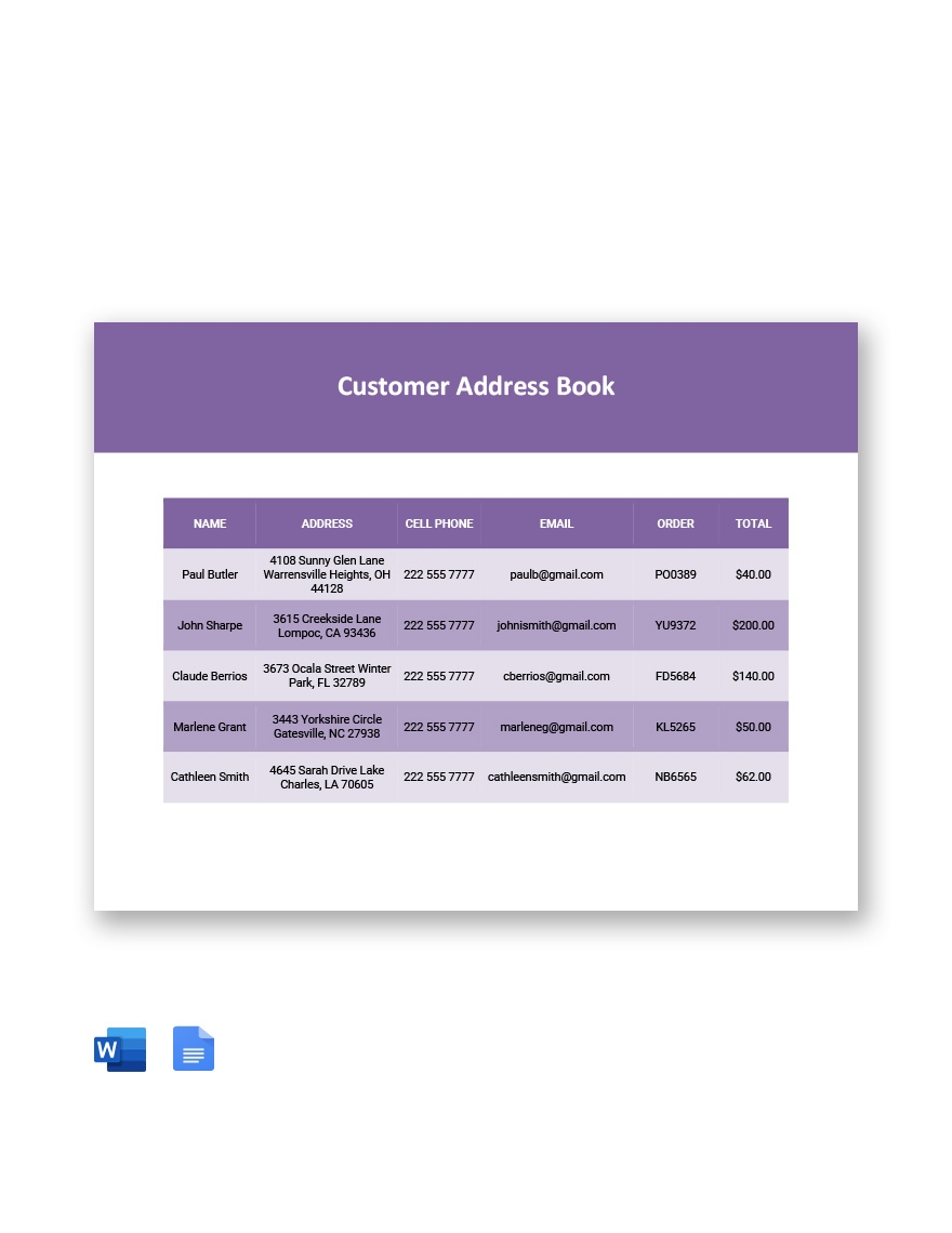 Free Printable Address Book Template Microsoft