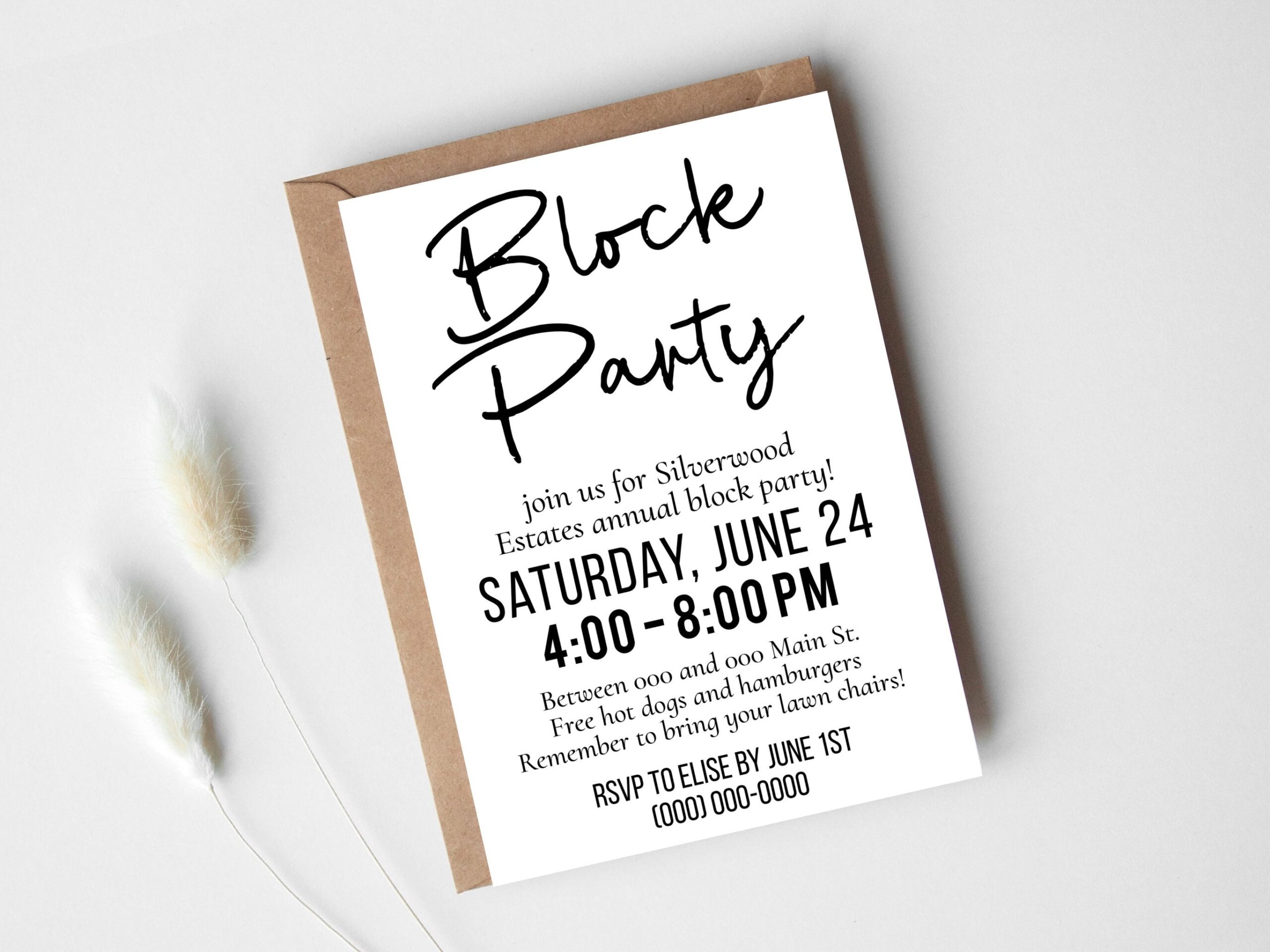Editable Block Party Invitation Digital Download Instant Download Printable Template Etsy