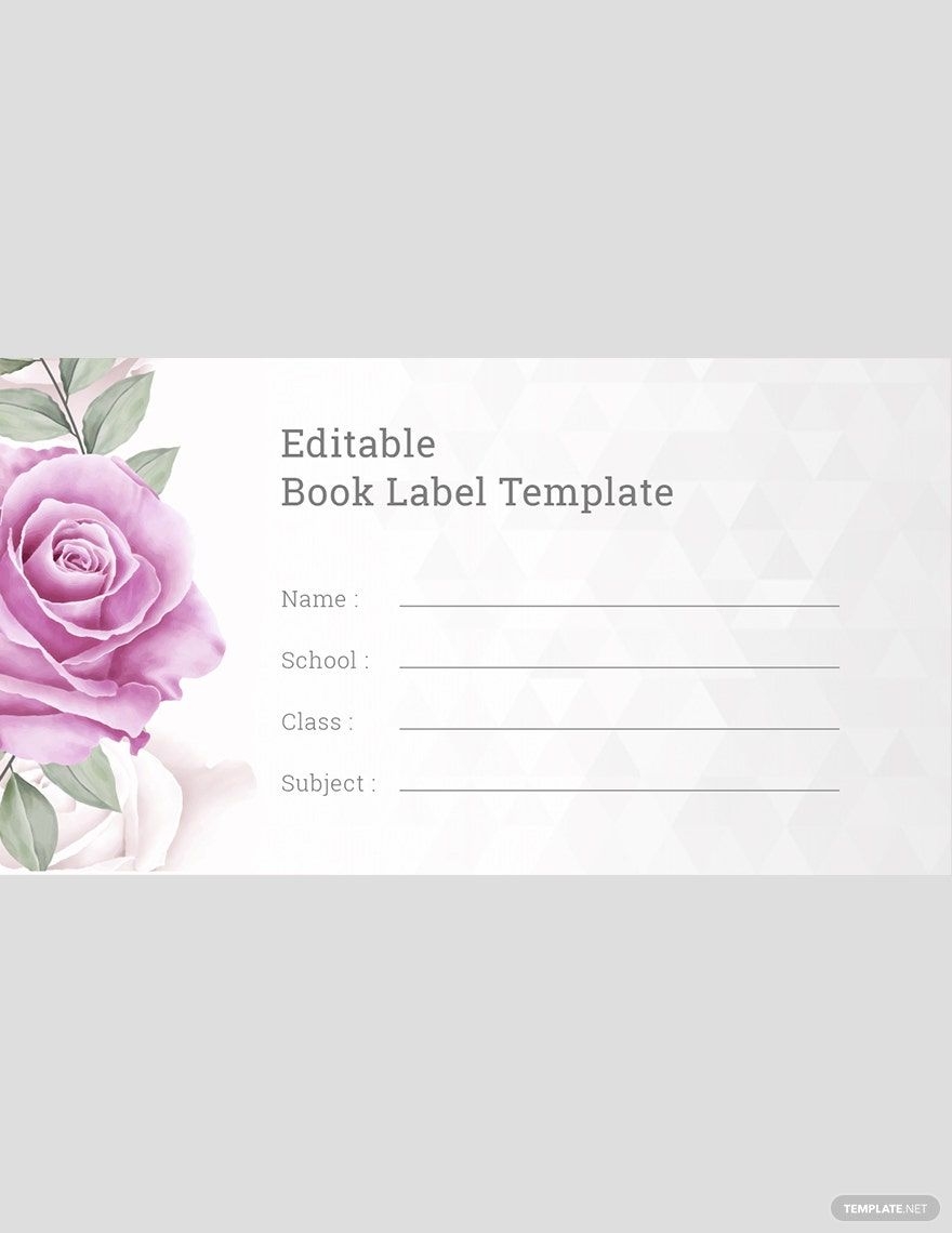 Editable Book Label Template In Photoshop Word Download Template