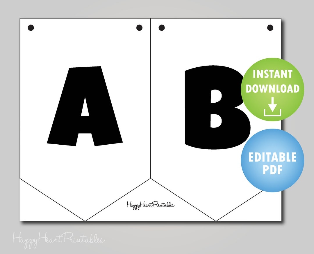 Editable Pennant Banner Template Printable Banner Template Etsy Denmark