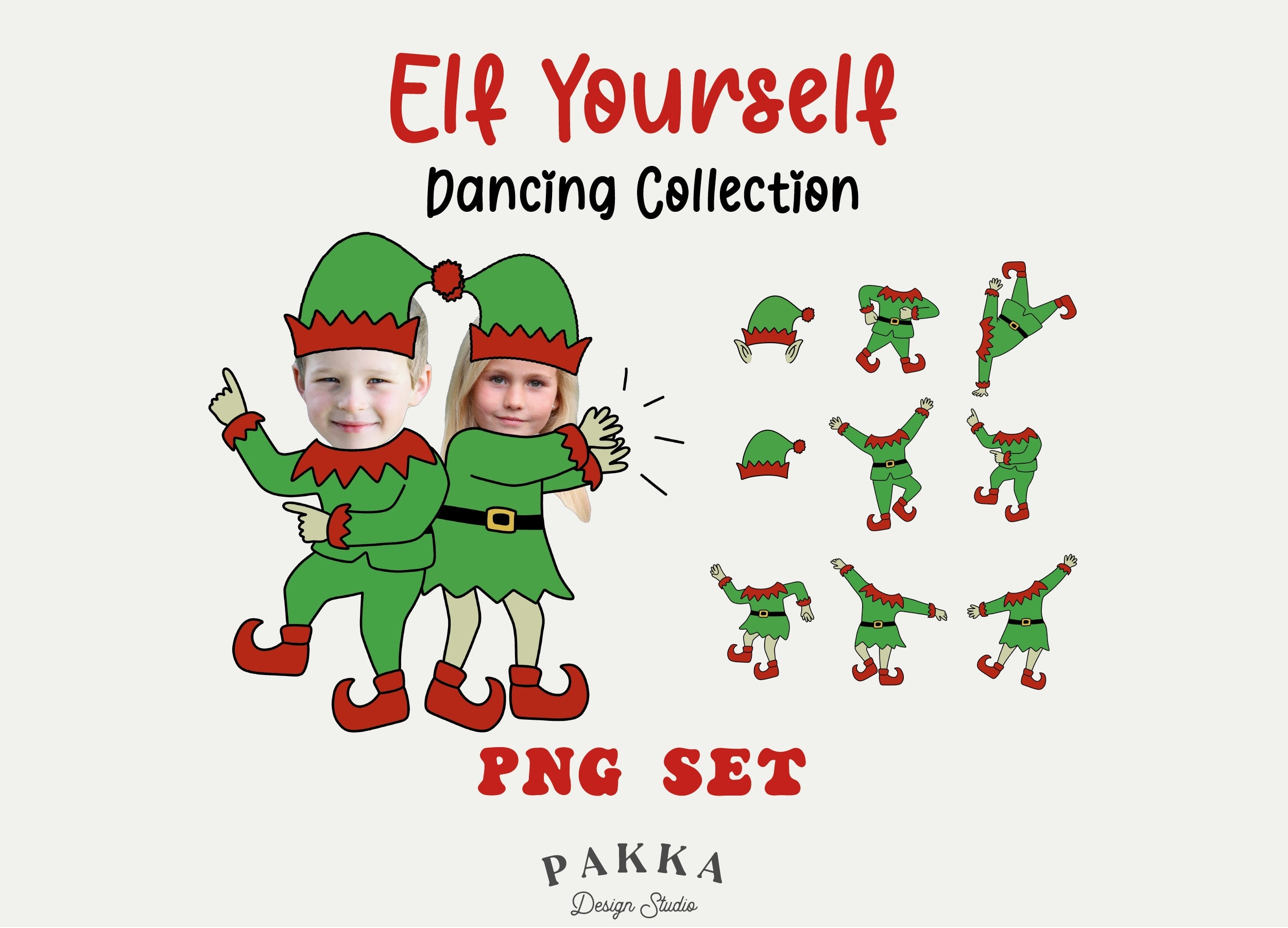 Elf Yourself Template With Dancing Pose Face Blank Bundle diy Photo Cut Out Digital Download Elf Suit Prop Printable Png For Christmas Etsy Australia