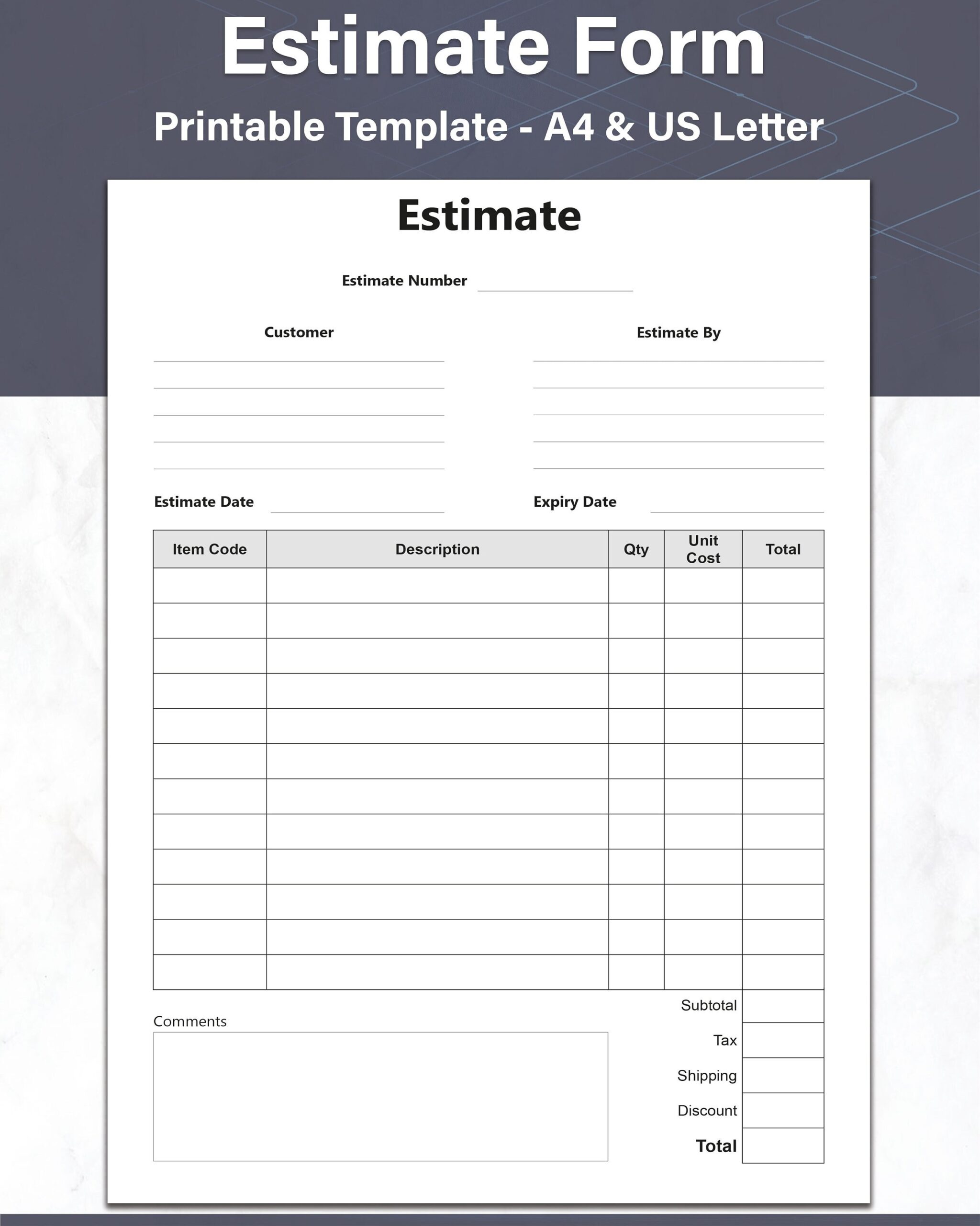 Estimate And Quote Template Simple Estimate Form Printable Quote And Work Estimate Sheet Ideal For Business Owners And Professionals Etsy Estimate And Quote Template Simple Estimate Form Printable Quote And Work Estimate Sheet Ideal For Business Owners And Professionals Etsy