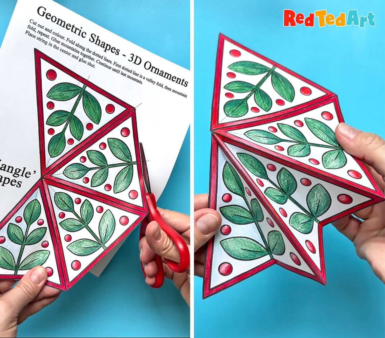 Exploring Shapes With 3d Ornament Printables Red Ted Art Kids Crafts