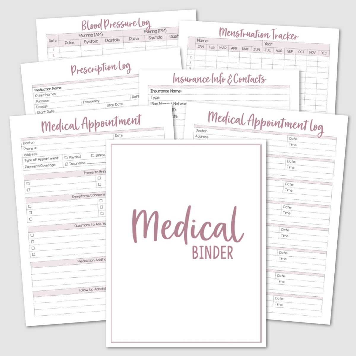 Family Medical Binder Editable PDF Krafty Planner