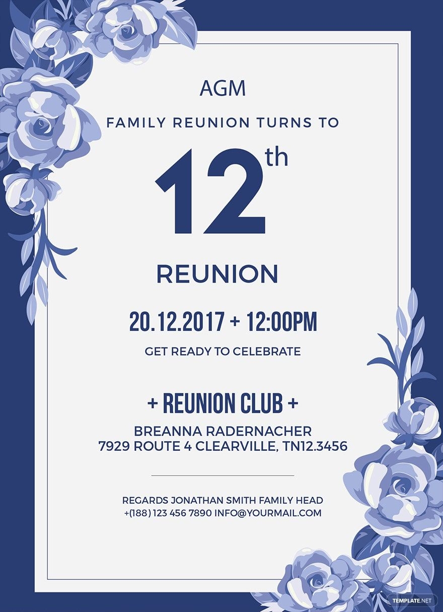 Family Reunion Invitation Template In Illustrator Publisher PSD Word Pages Download Template