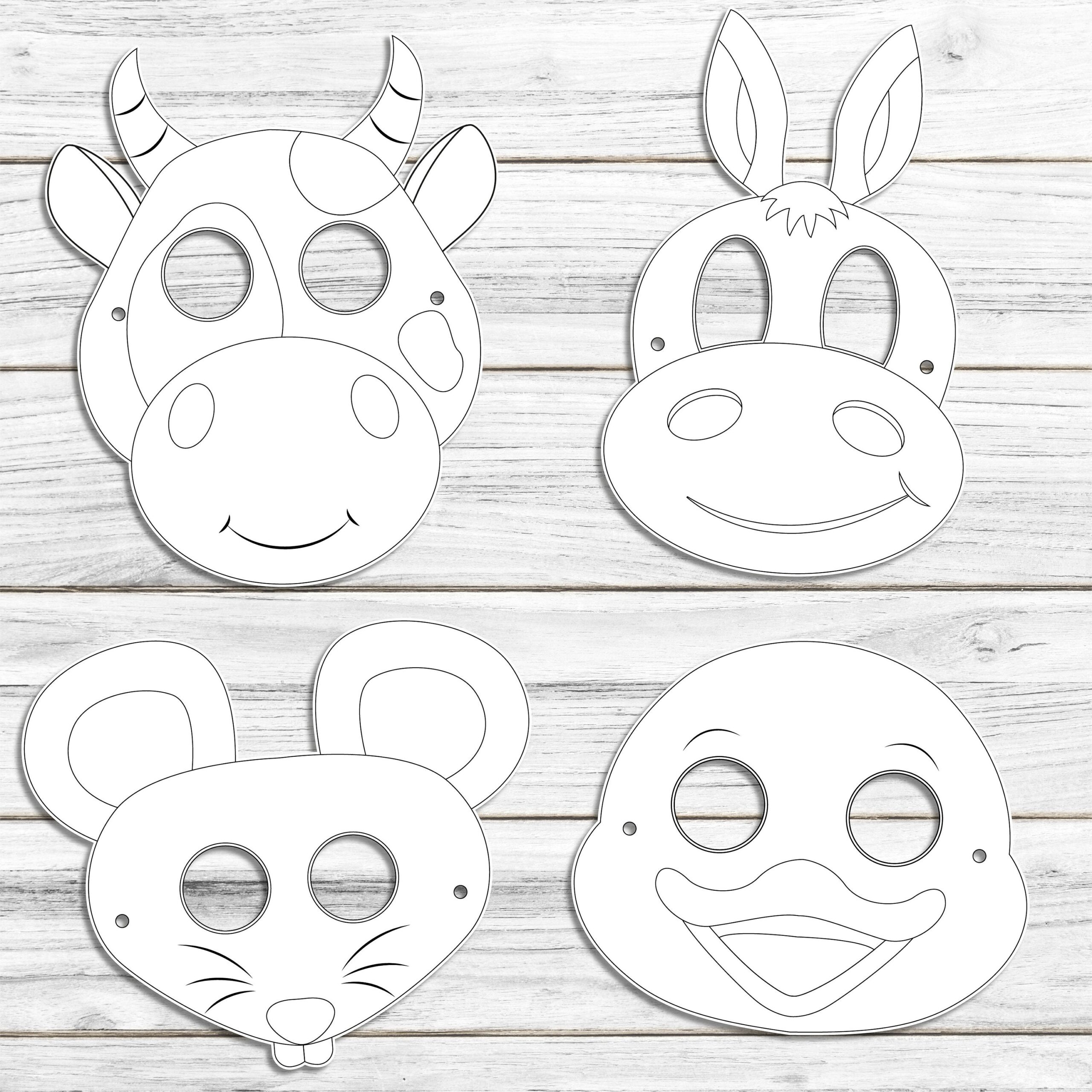 FARM Animal Masks Barnyard Animal Paper Mask Animal Birthday Party Kid s Farmyard Crafts Printable Ideas For Kids Instant Horse Sheep Etsy