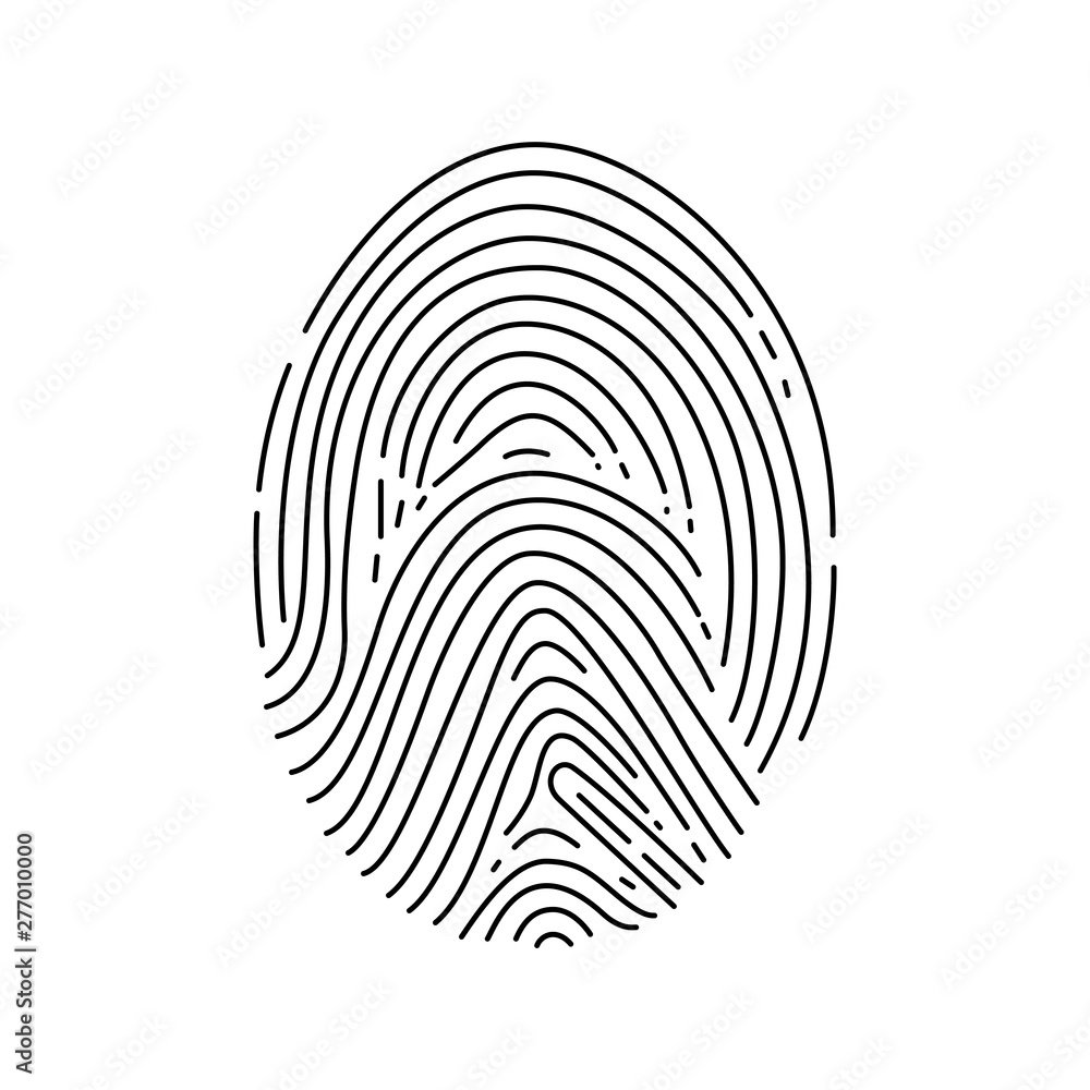 Finger Print Icon Made In An Outline Style Isolated On A White Background Identification Sign Vector Design Template Stock Vector Adobe Stock