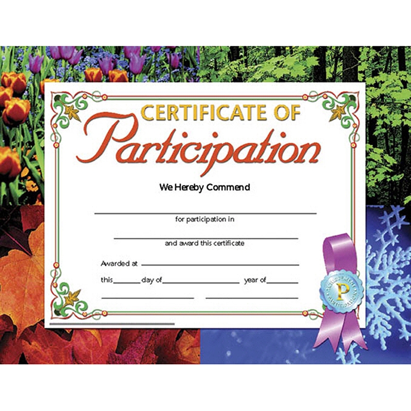 Floral Participation Certificate OpenOffice Template Worksheets Library