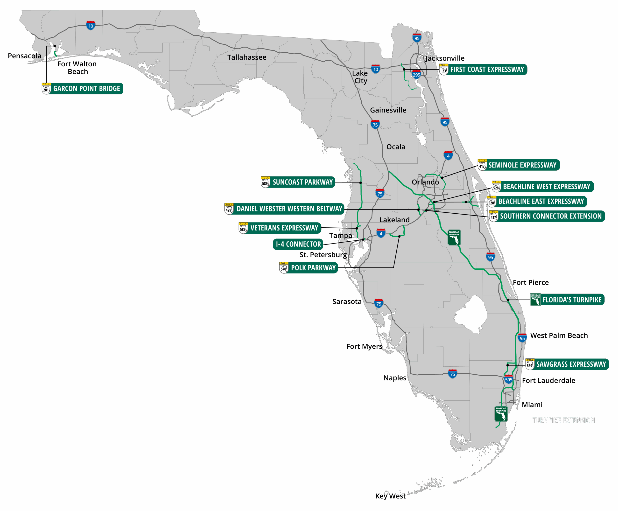 Florida s Turnpike System Maps Florida s Turnpike