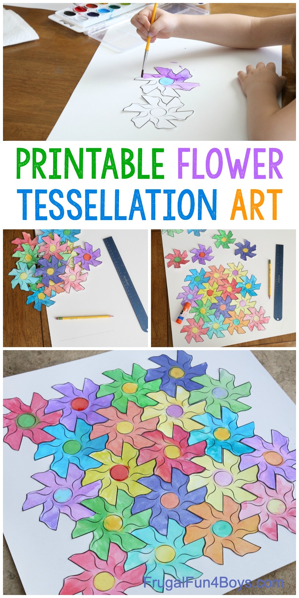 Flower Tessellation Activity For Kids with A Printable Template Frugal Fun For Boys And Girls