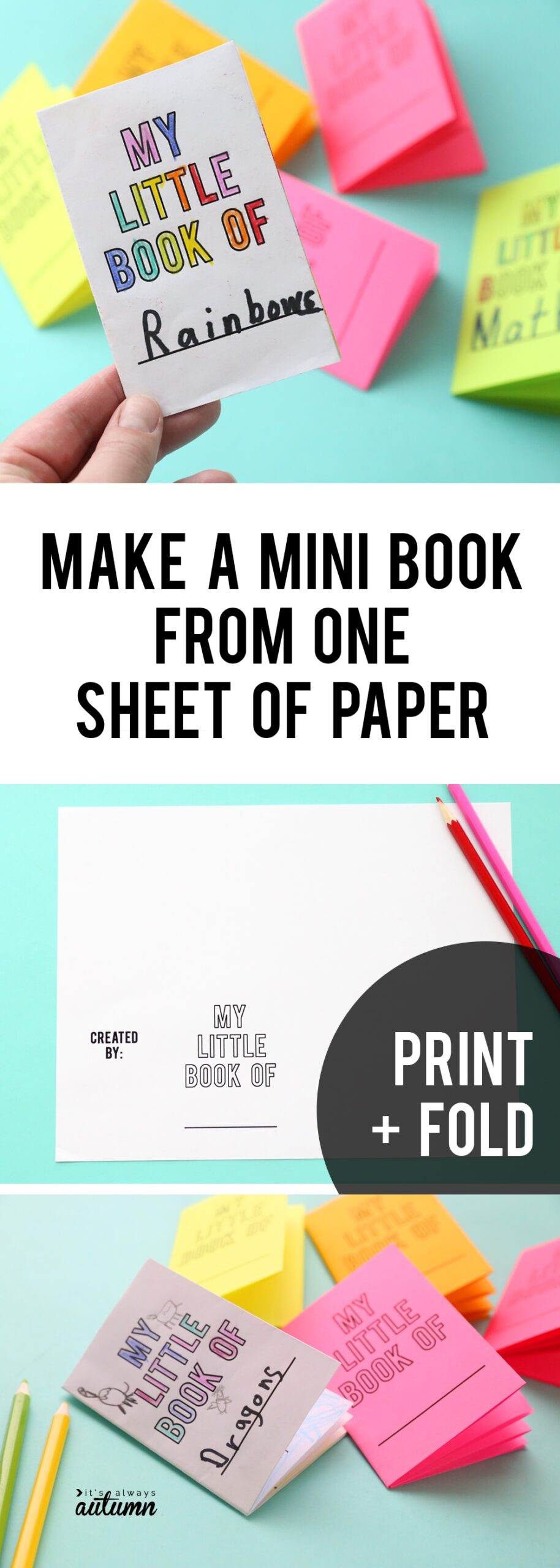 Foldables Make An 8 page Mini Book From One Sheet Of Paper 