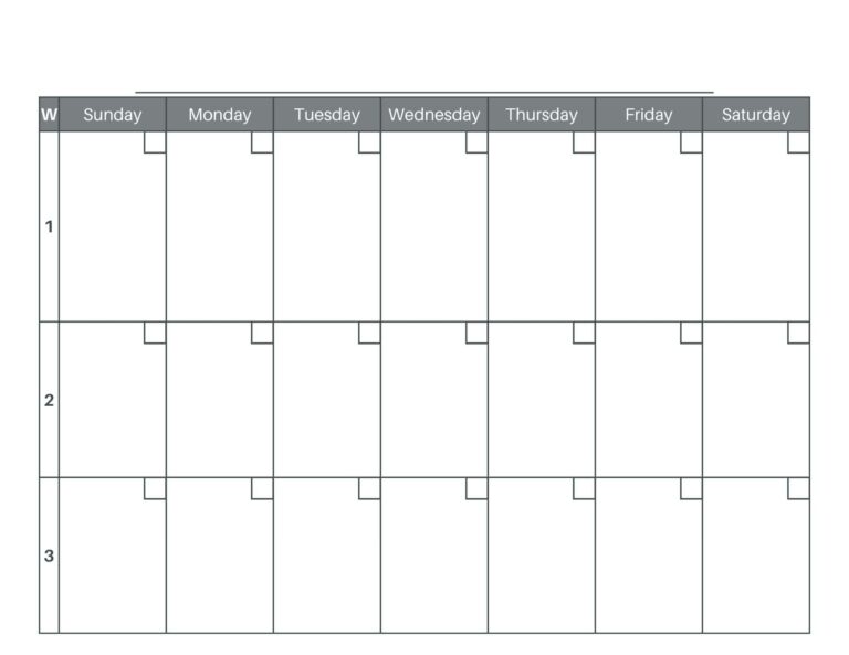 Free 3 Week Calendar Printable Blank U0026 Template
